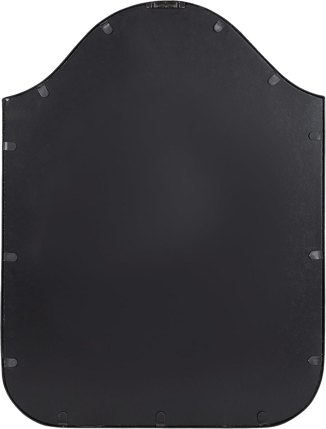 Kate and Laurel Fellows Scallop Arched Wall Mirror, 18 x 24, Black, Traditional Decorative Metal Mirror with Bold Arch Shape and Vintage-Inspired Frame Design