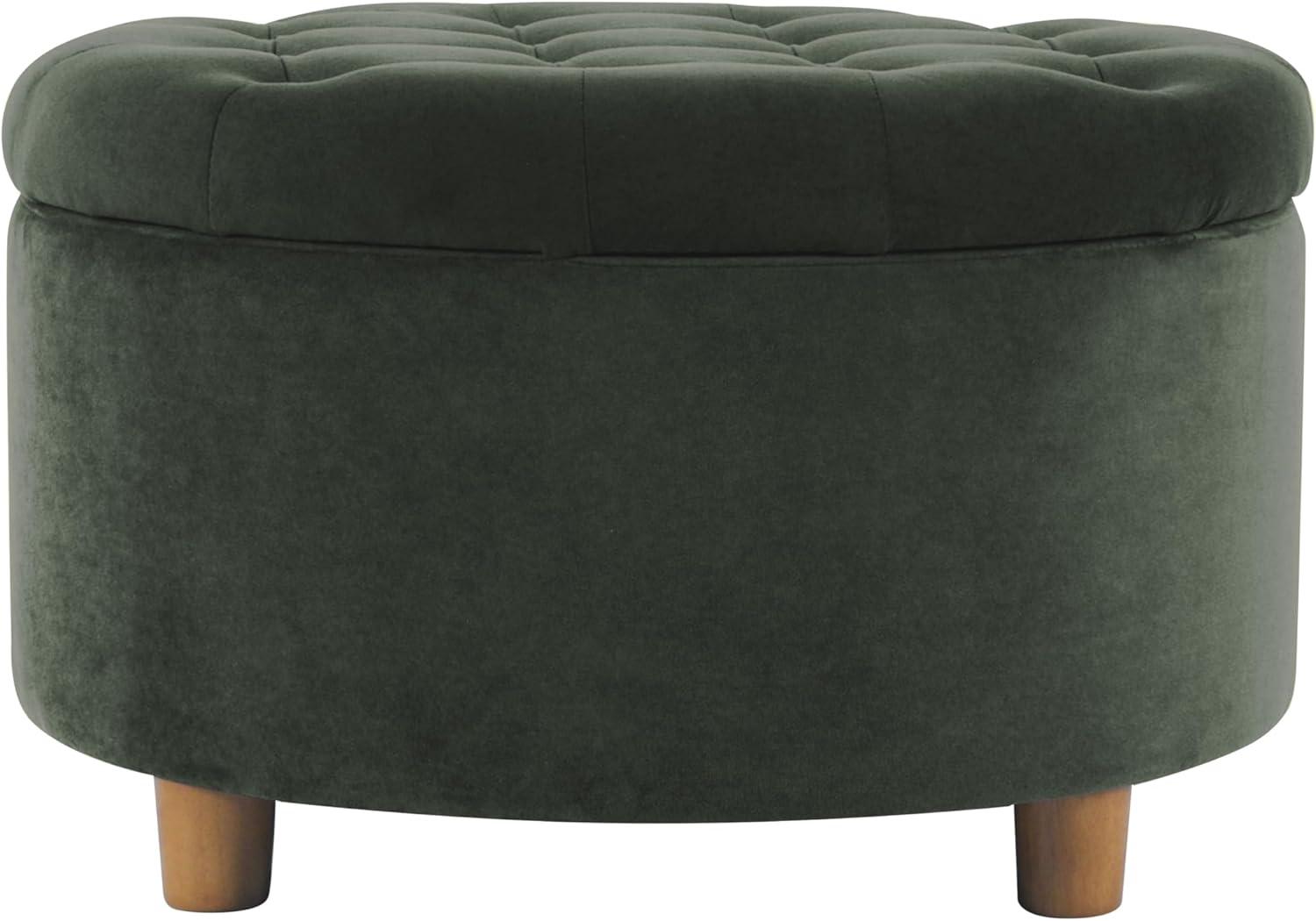 Tufted Round Storage Ottoman Velvet - HomePop