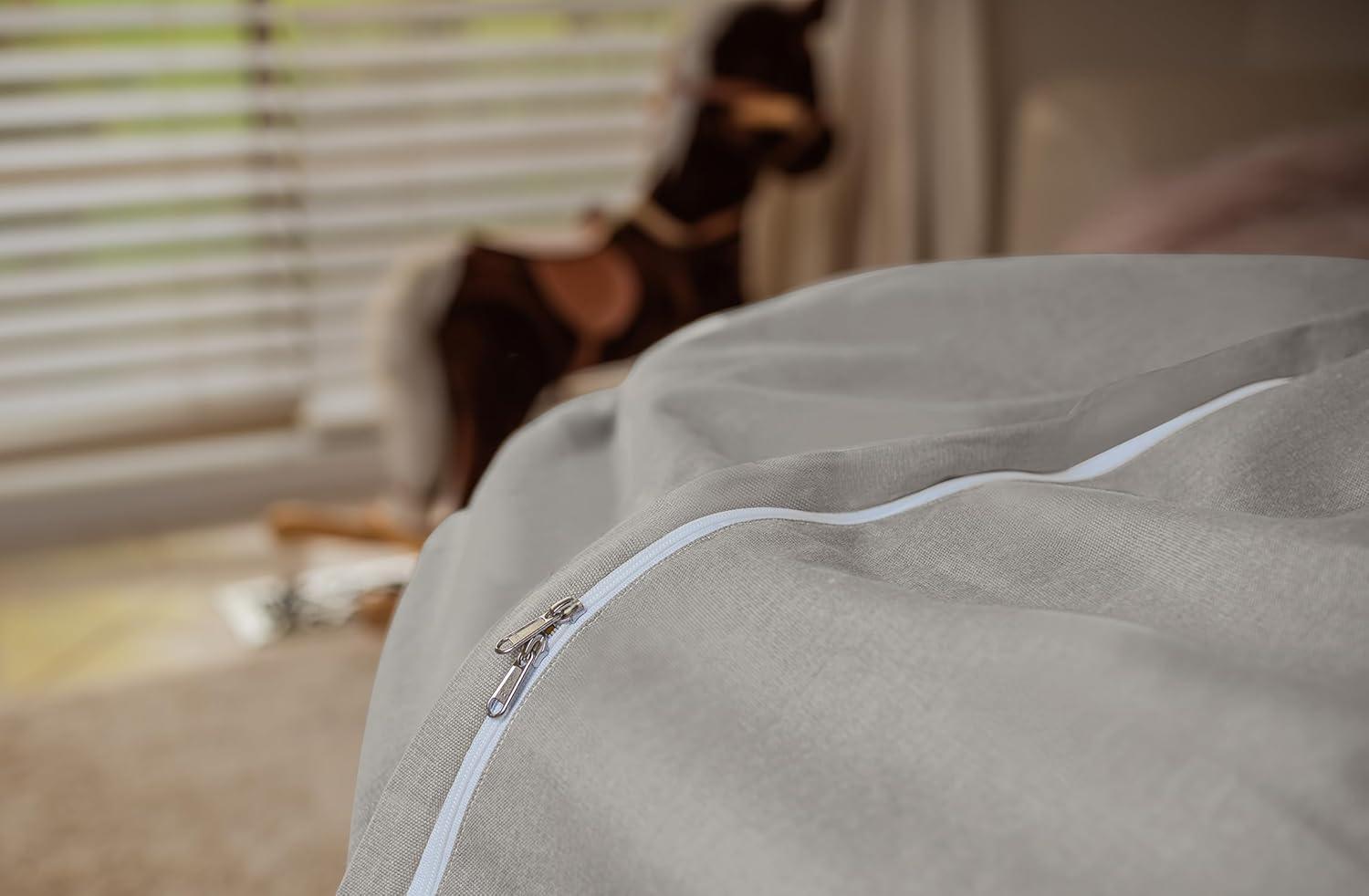 Wekapo Stuffed Animal Storage Bean Bag Chair Cover for Kids | Stuffable Zipper Beanbag for Organizing Children Plush Toys Large Premium Cotton Canvas (Solid Grey, X-Large)