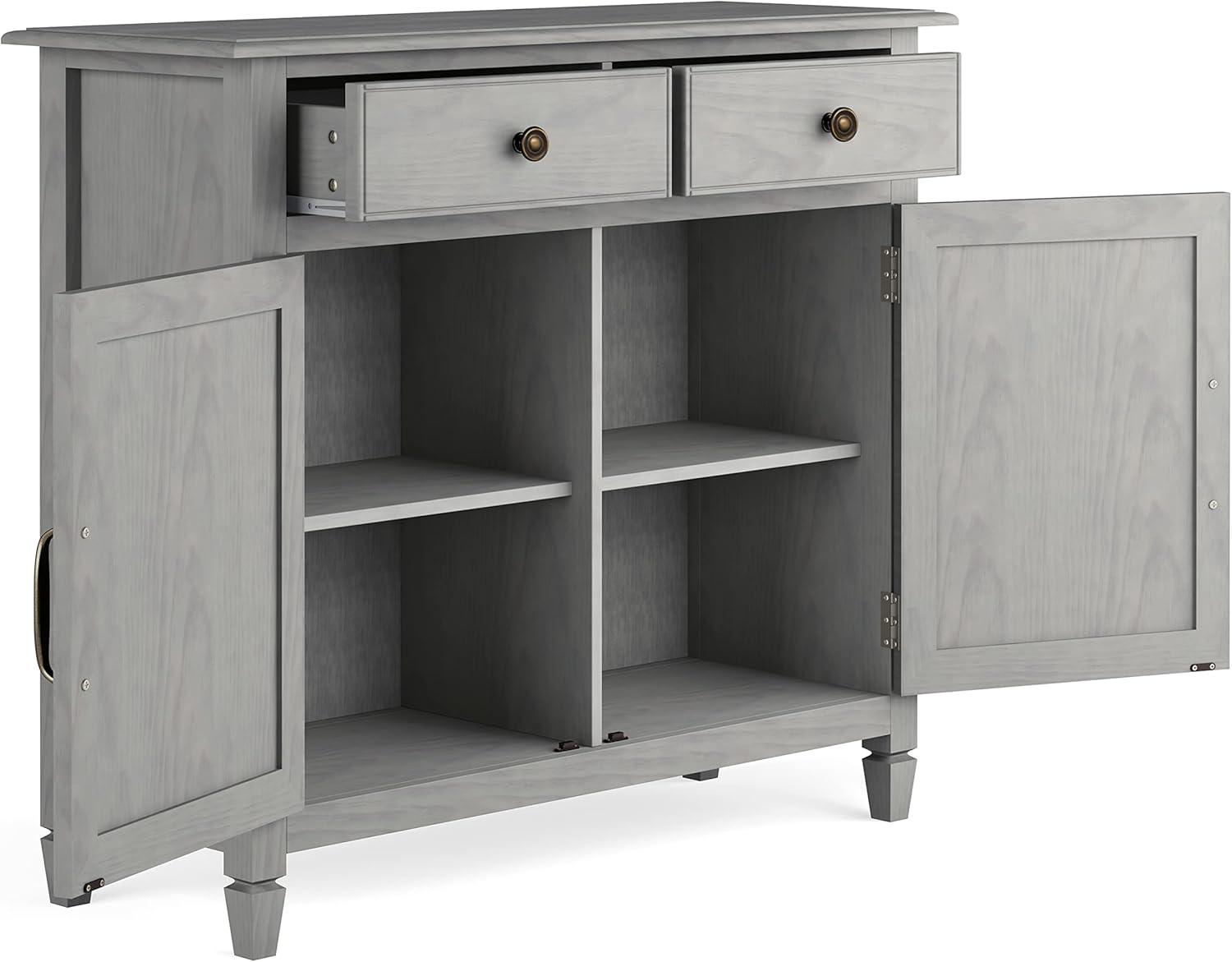 Connaught SOLID WOOD 40" Wide Traditional Entryway Storage Cabinet in Fog Gray