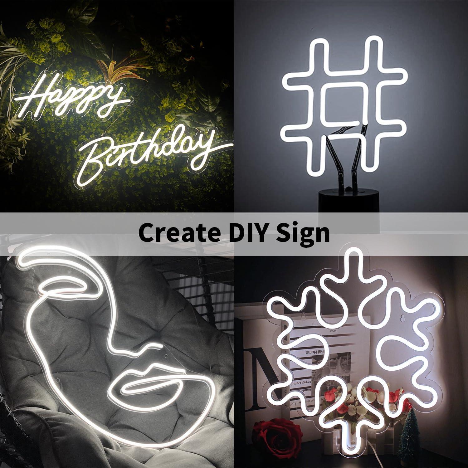 16.4ft White LED Neon Strip Lights for Indoor/Outdoor Use