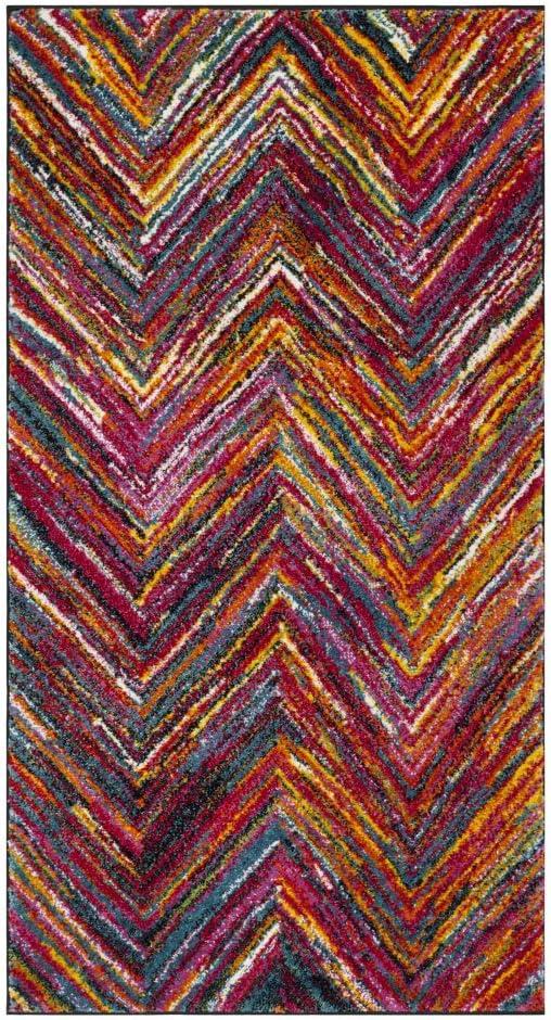 Aruba Multicolor Chevron 4' x 6' Synthetic Area Rug