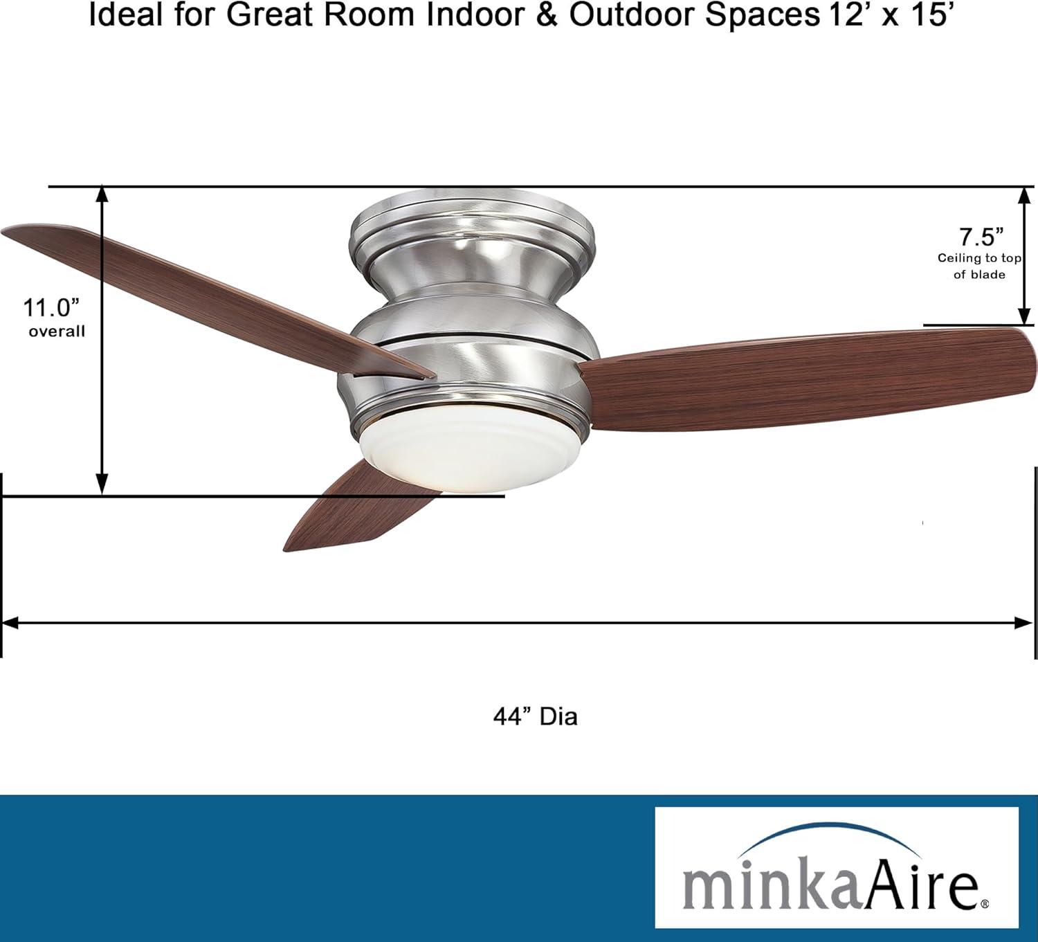 44" Concept II 3 - Blade Outdoor LED Propeller Ceiling Fan with Wall Control and Light Kit Included