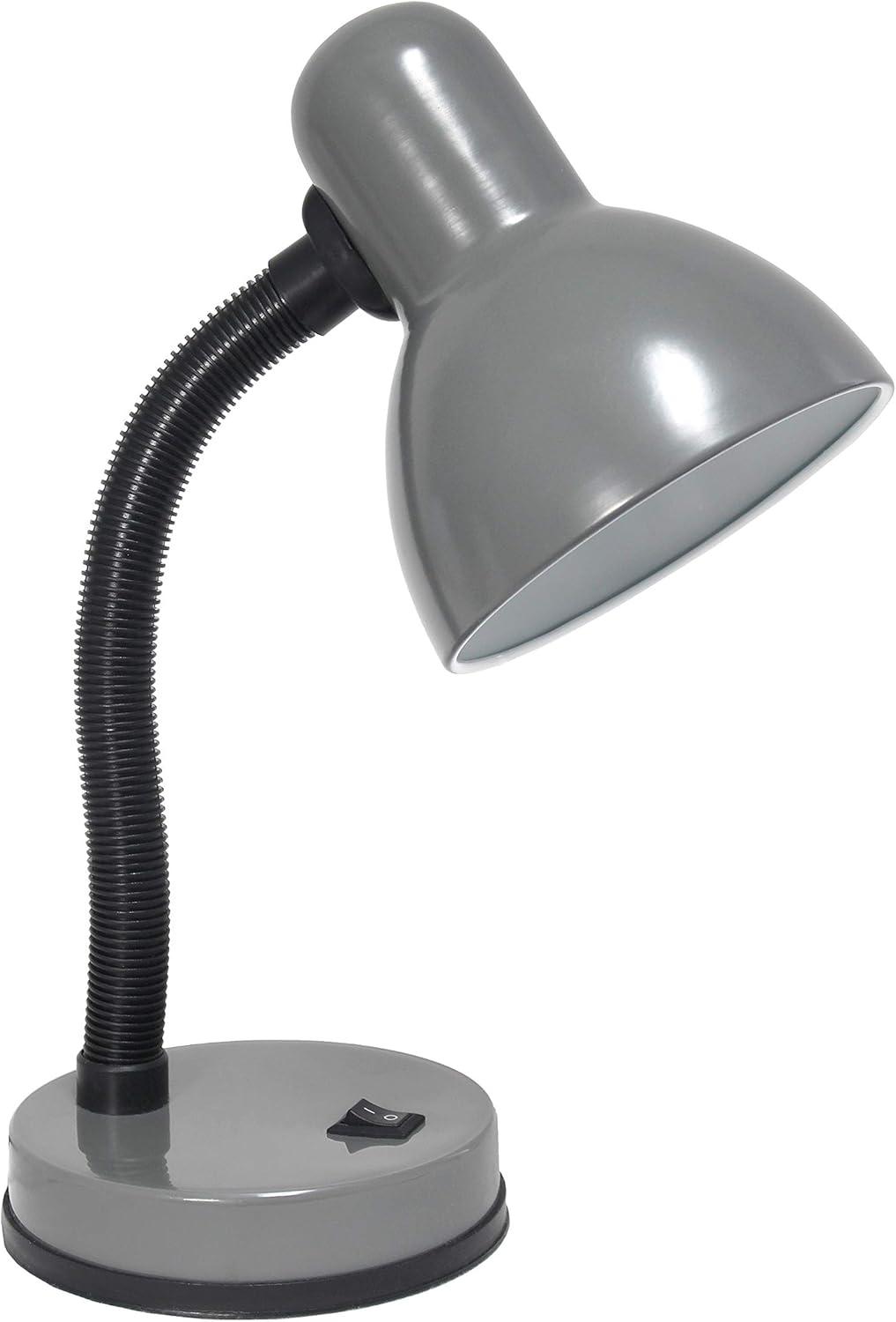 Basic Metal Desk Lamp with Flexible Hose Neck - Simple Designs