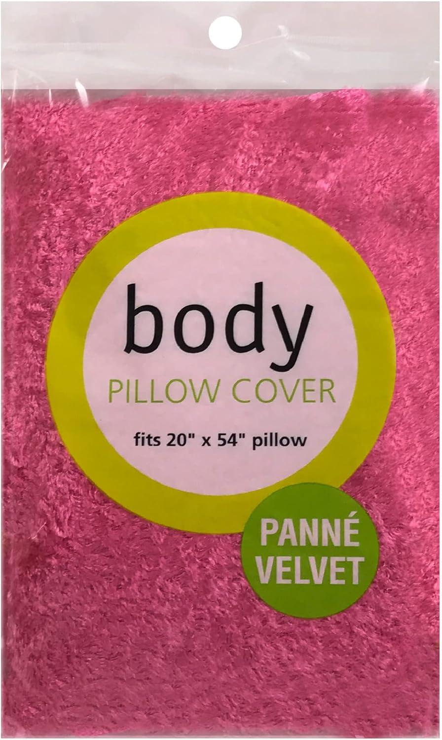 Fresh Ideas Velvet Body Pillow Cover, 20 inches by 54 inches, Pink, 2-Pack