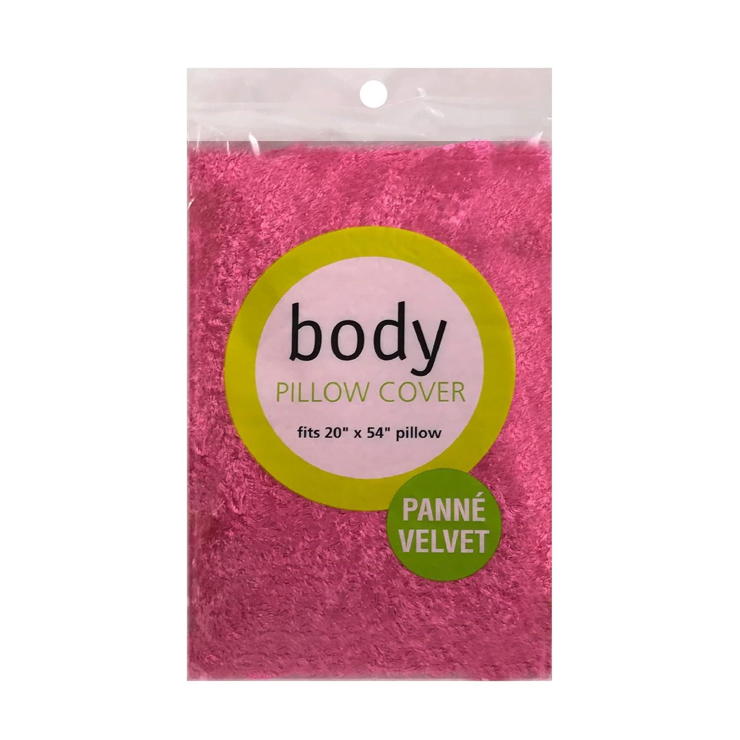 Fresh Ideas Velvet Body Pillow Cover, 20 inches by 54 inches, Pink, 2-Pack
