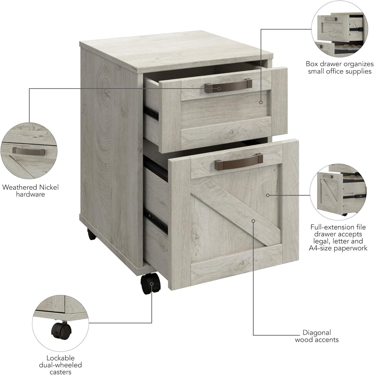 Cowden 16"W 2 -Drawer Mobile Vertical Filing Cabinet