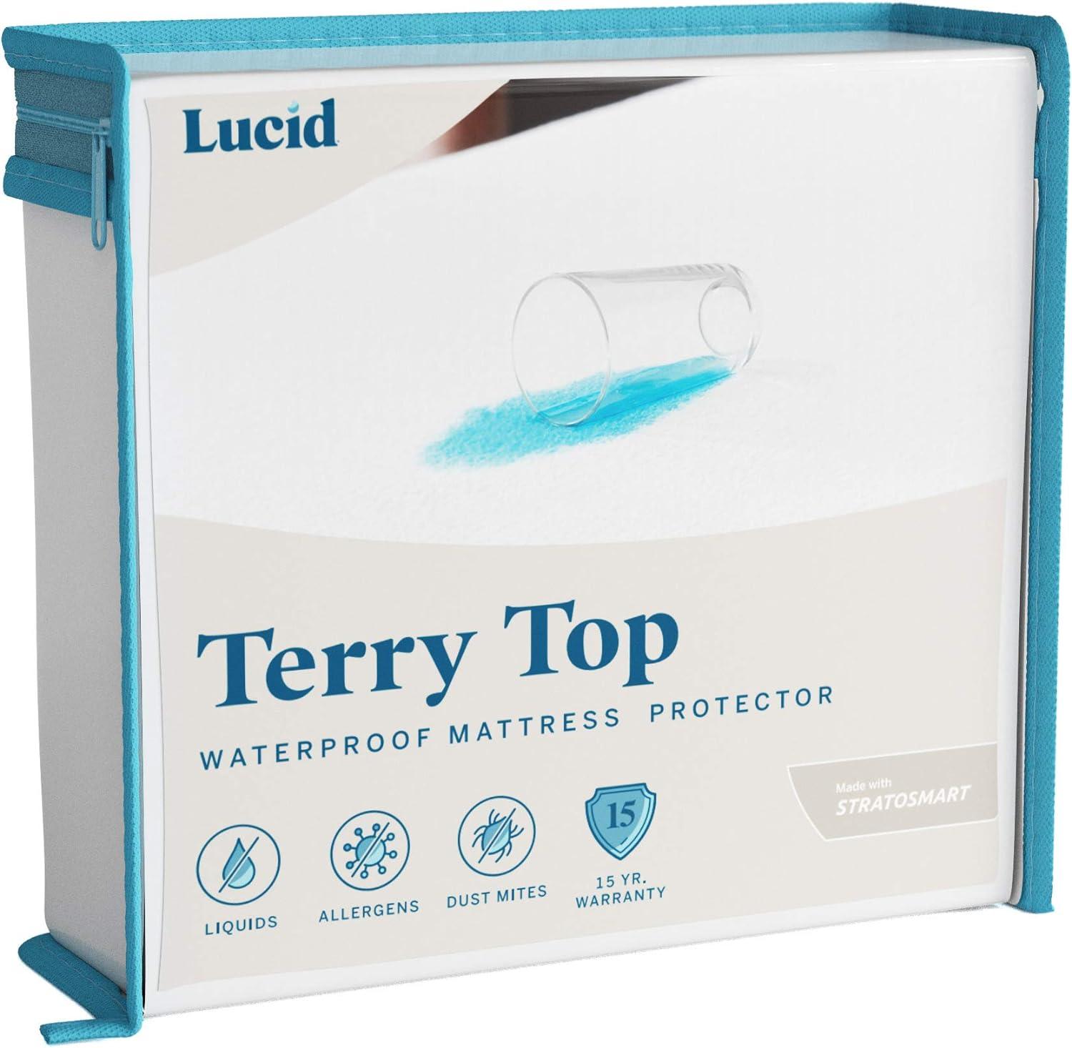 Twin XL White Cotton Terry Waterproof Mattress Protector