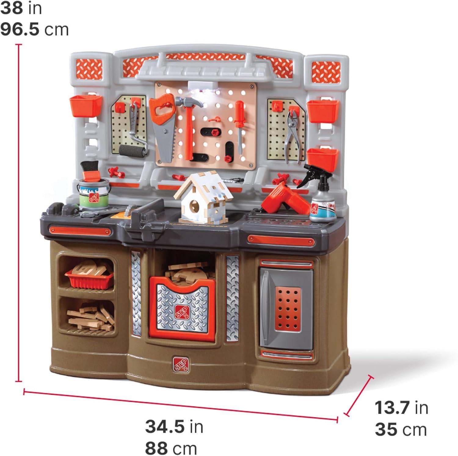 Step2 Step2 Big Builders Pro Plastic Indoor Preschool Workbench and Tool Set