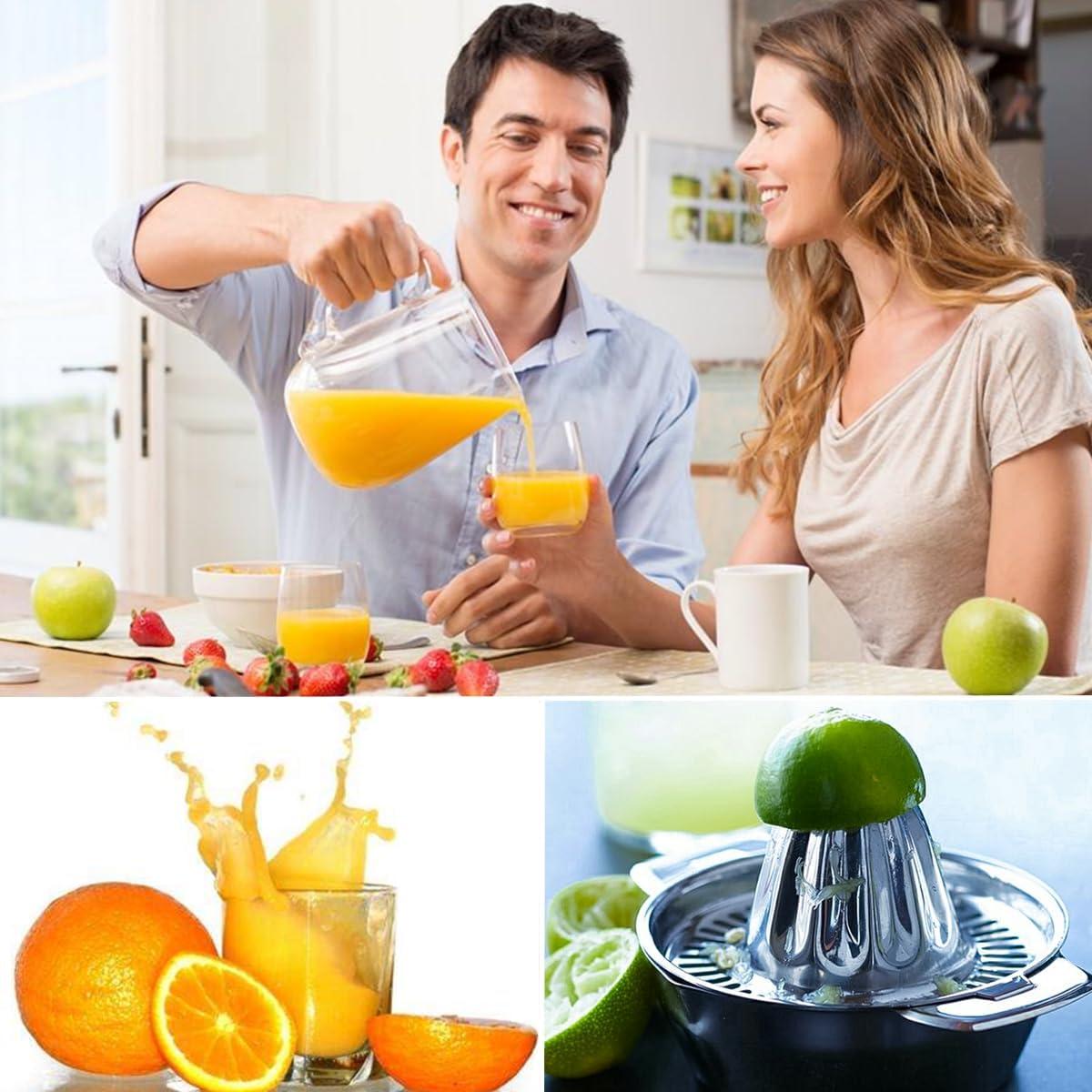 Lemon Orange Grapefruit Manual Juicer - Sturdy Manual Juicer Made of 304 Stainless Steel, with 2 Pour Spouts, Dishwasher Safe, Easy to Clean, Heavy-Duty.