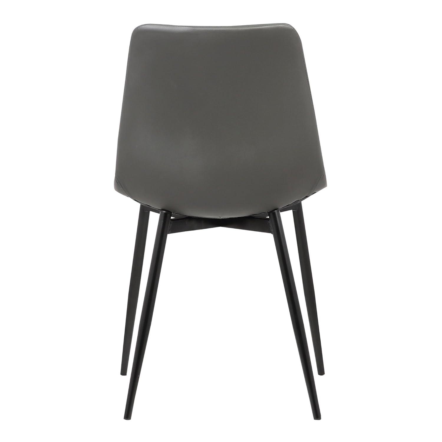 Monte Contemporary Dining Chair Faux Leather with Black Powder Coated Metal Legs - Armen Living