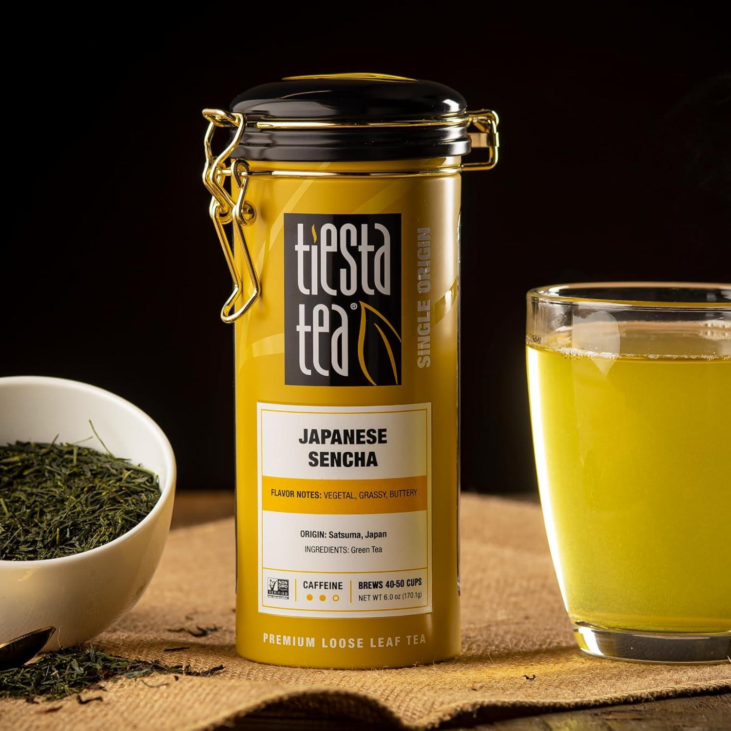 Tiesta Tea - Japanese Sencha Tea, Single Origin Premium Loose Leaf Sencha Green Tea, Medium Caffeinated, Make Hot or Iced Tea & Up to 50 Cups - 6oz Refillable Tin