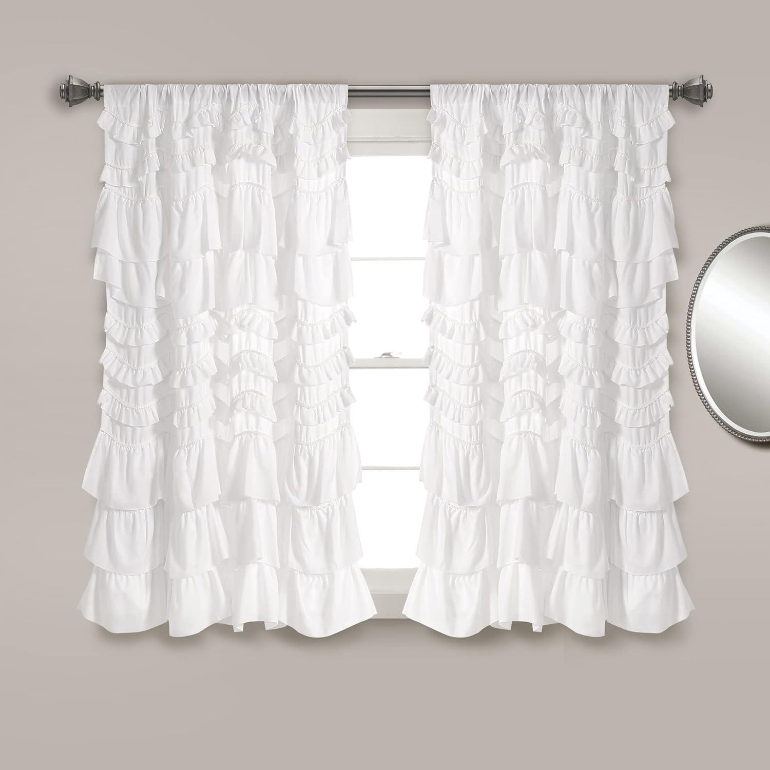 Lush Decor Kemmy Polyester Semi Sheer Curtain Single Panel