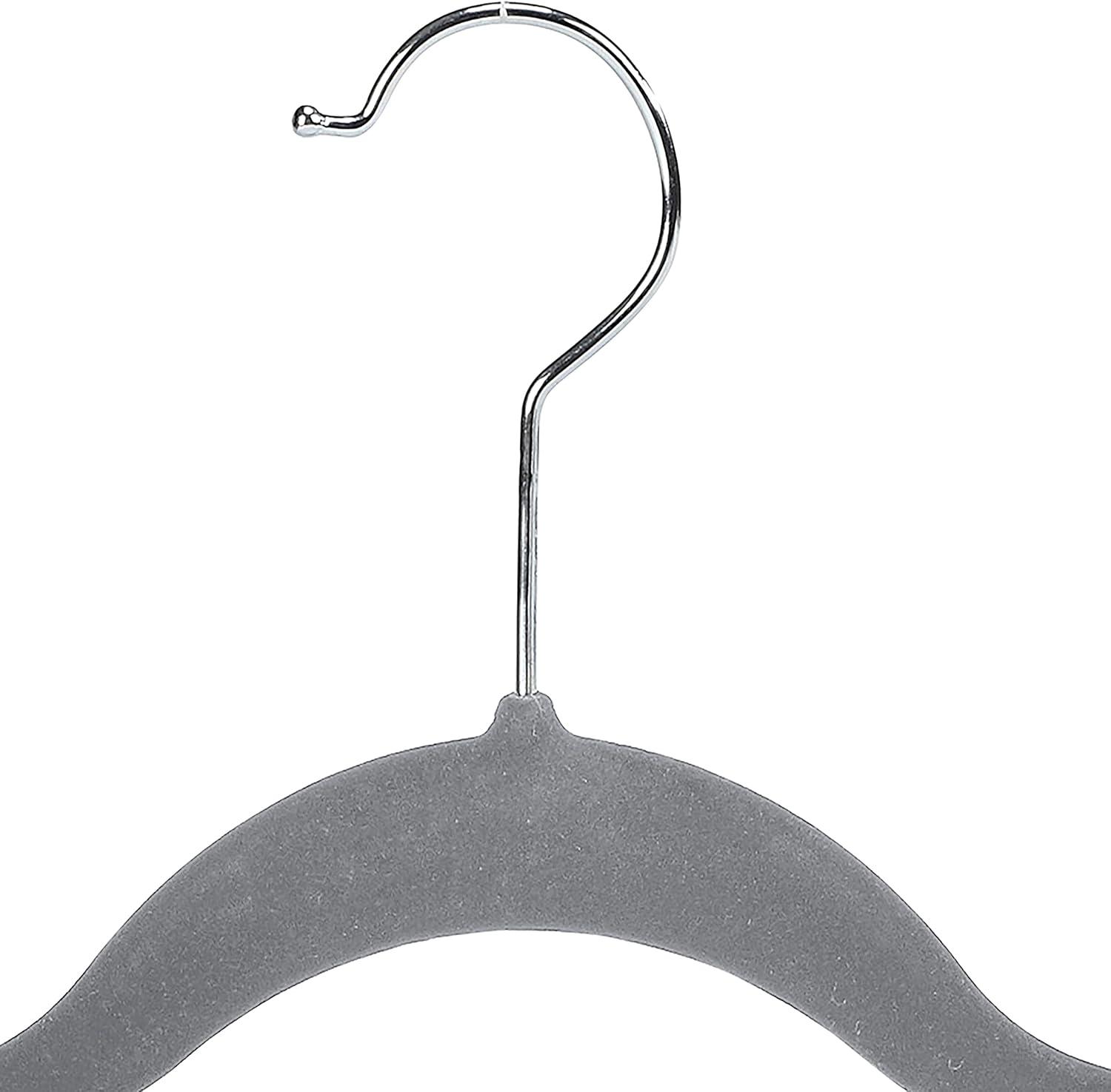 Simplify 6pk Velvet Hangers with Clips Gray