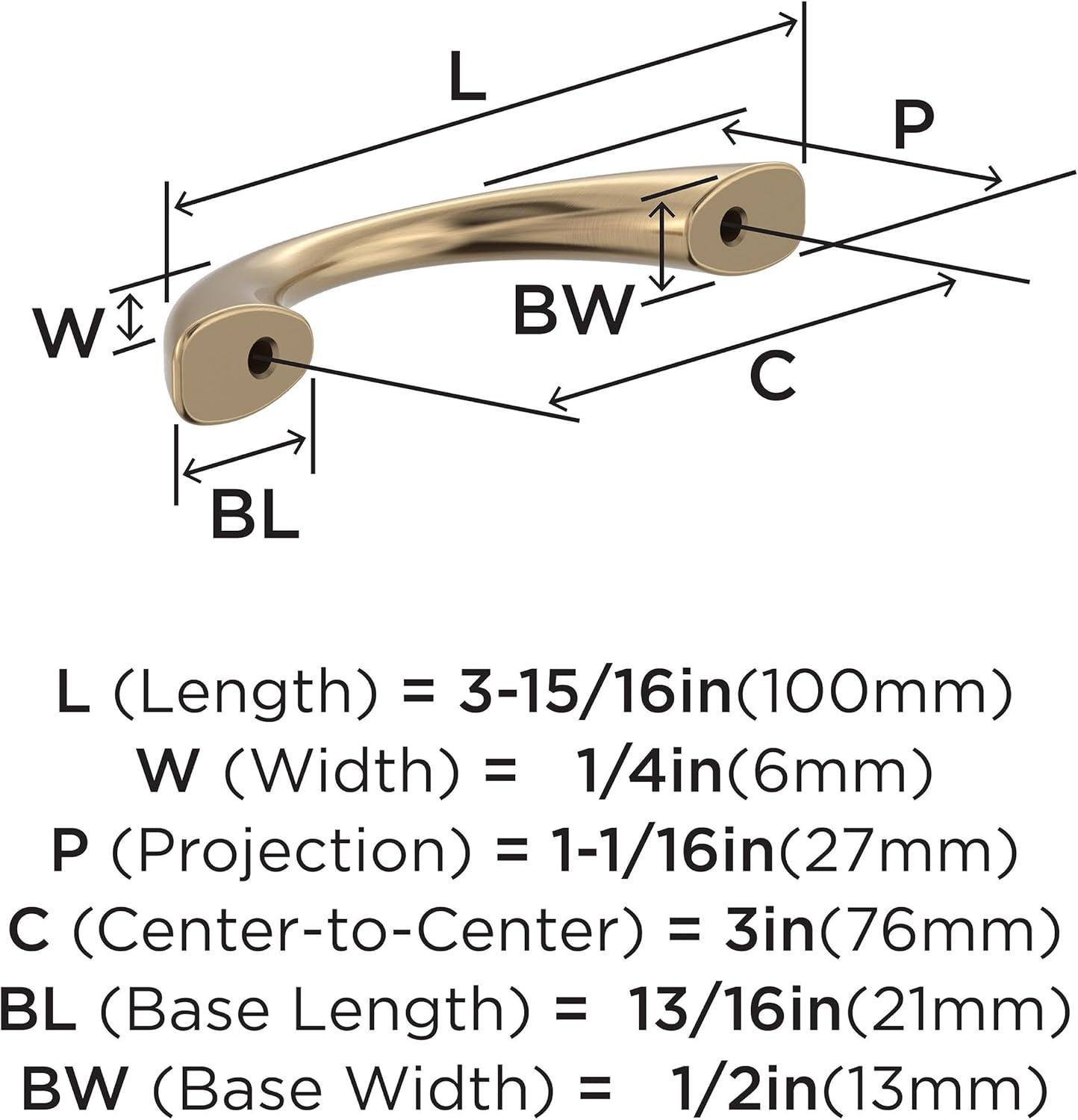 Champagne Bronze 3-Inch Modern Cabinet Pull with Mounting Hardware