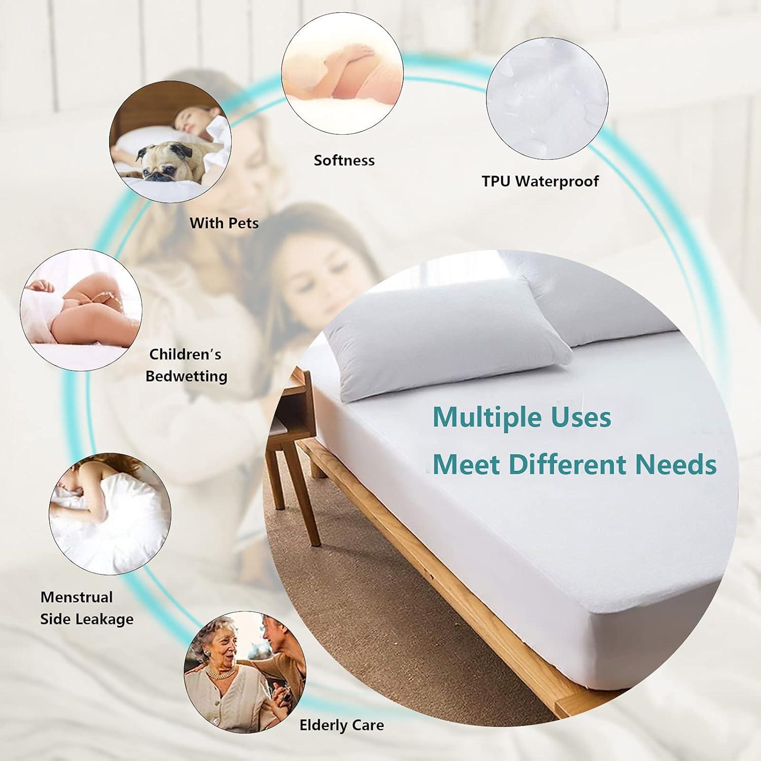 Kayfia Mattress Protector Queen Size Premium 100% Waterproof Mattress Cover, Washable, Noiseless & Breathable