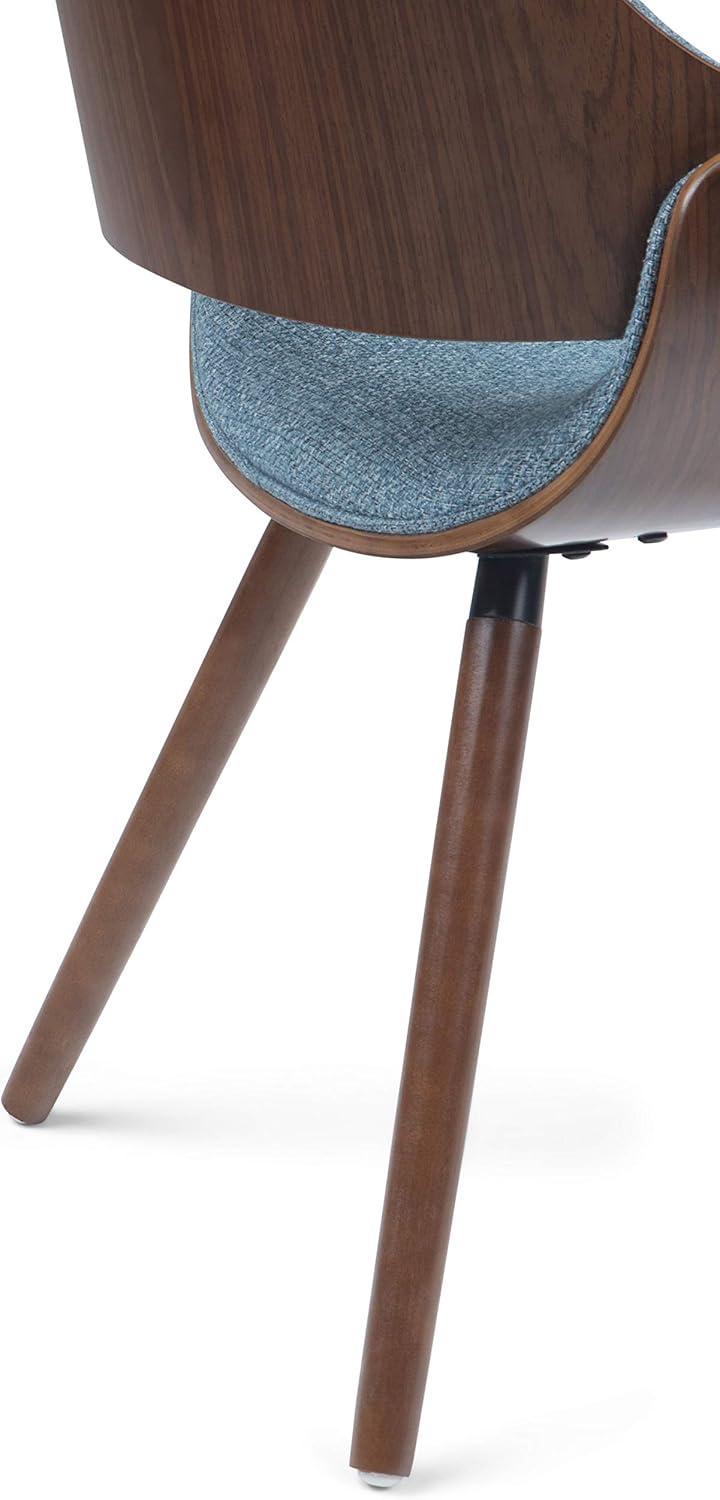 Denim Blue Upholstered Parsons Side Chair with Solid Wood Legs