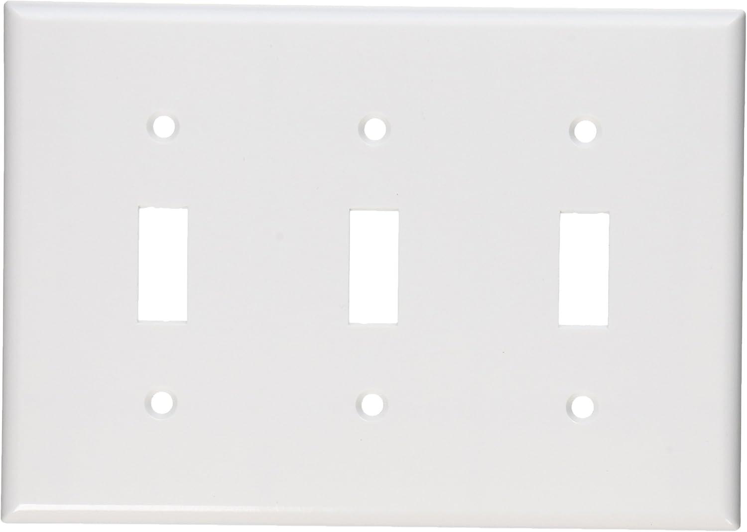 White 3-Gang Toggle Switch Wall Plate