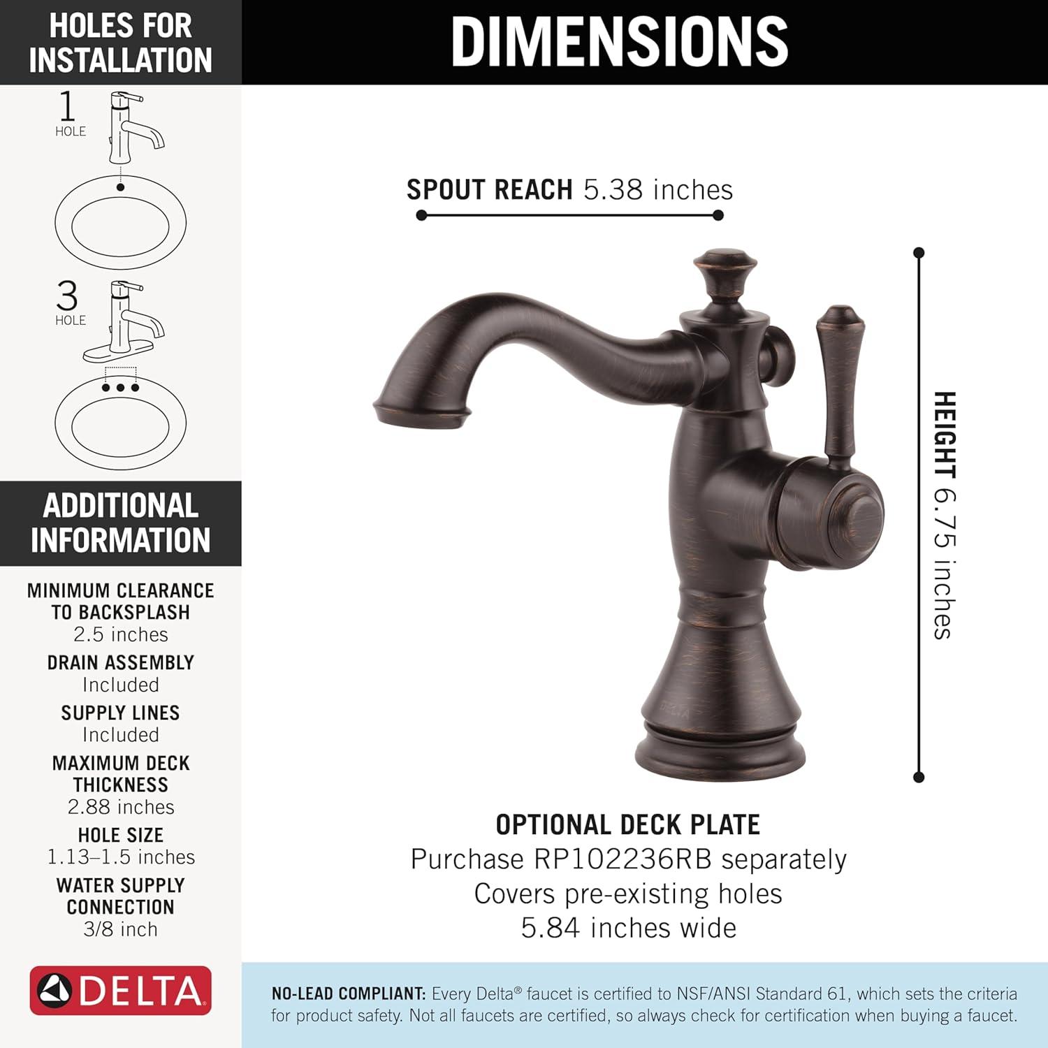Cassidy™ Single Hole Bathroom Faucet with Drain Assembly