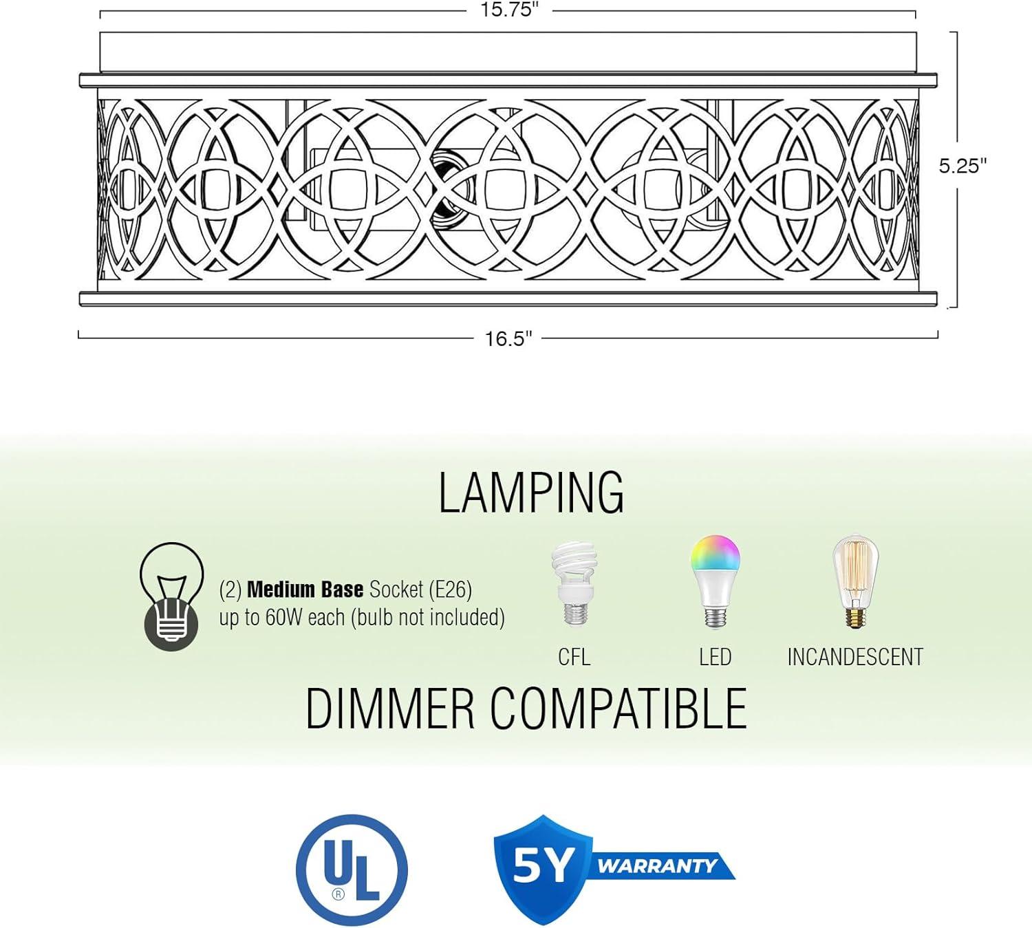 Kira Home Blythe 17" 3-Light Rustic Farmhouse Flush Mount Ceiling Light + Metal Cage Drum Shade, Antique White Finish