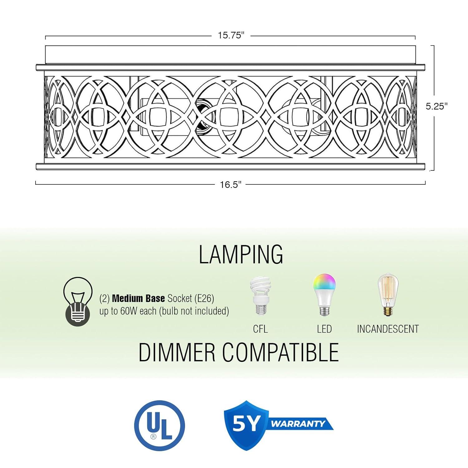 Kira Home Blythe 17" 3-Light Rustic Farmhouse Flush Mount Ceiling Light + Metal Cage Drum Shade, Antique White Finish