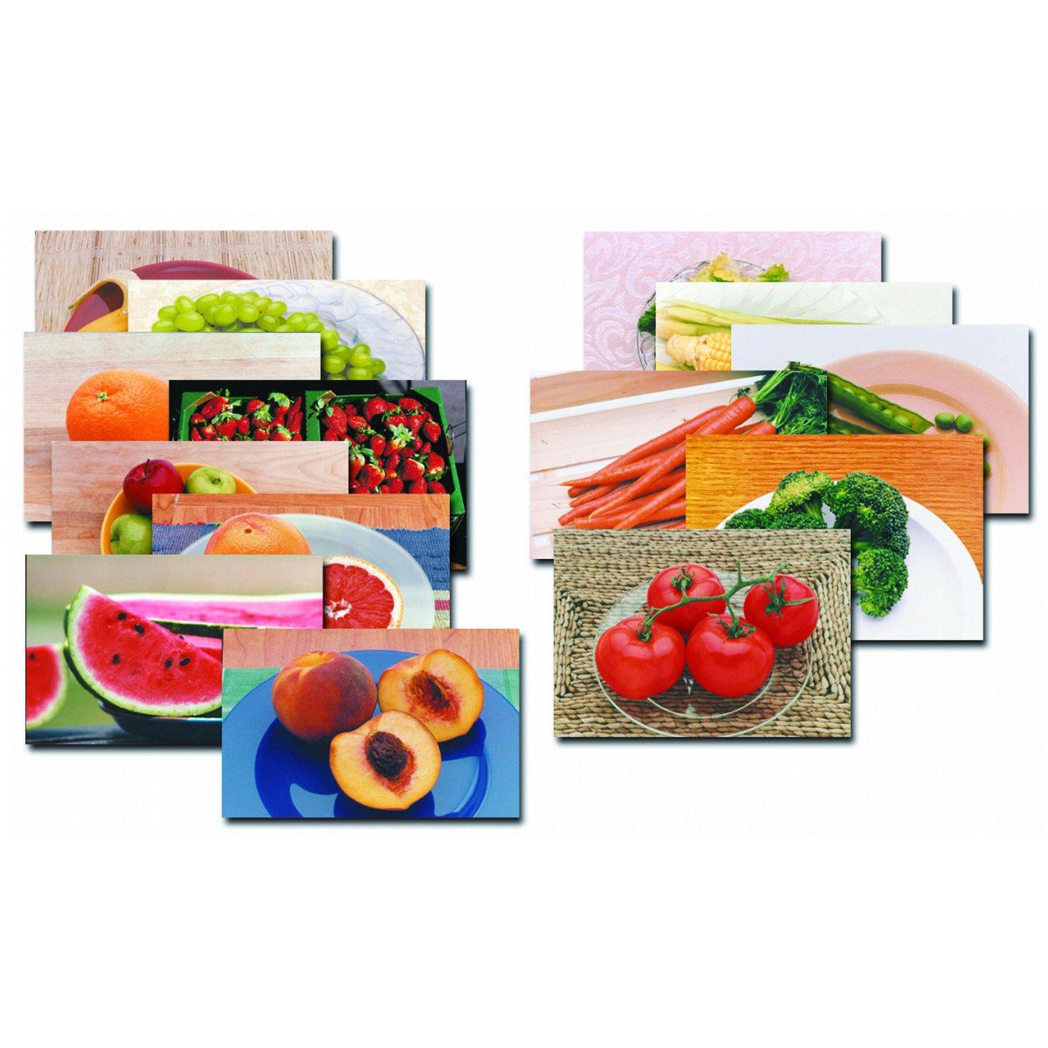 Stages Learning Materials Fruits & Vegetables Real Life Learning Poster Set, Set of 14