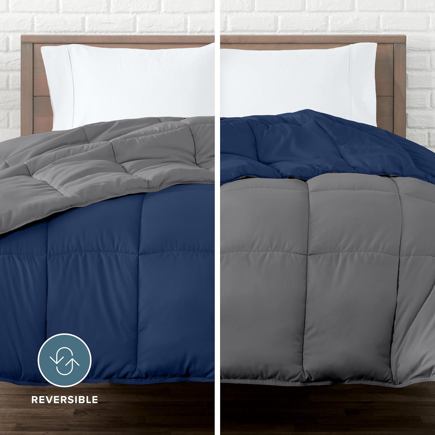 Bare Home Premium Ultra Soft Modern & Contemporary Box Stitch Comforter