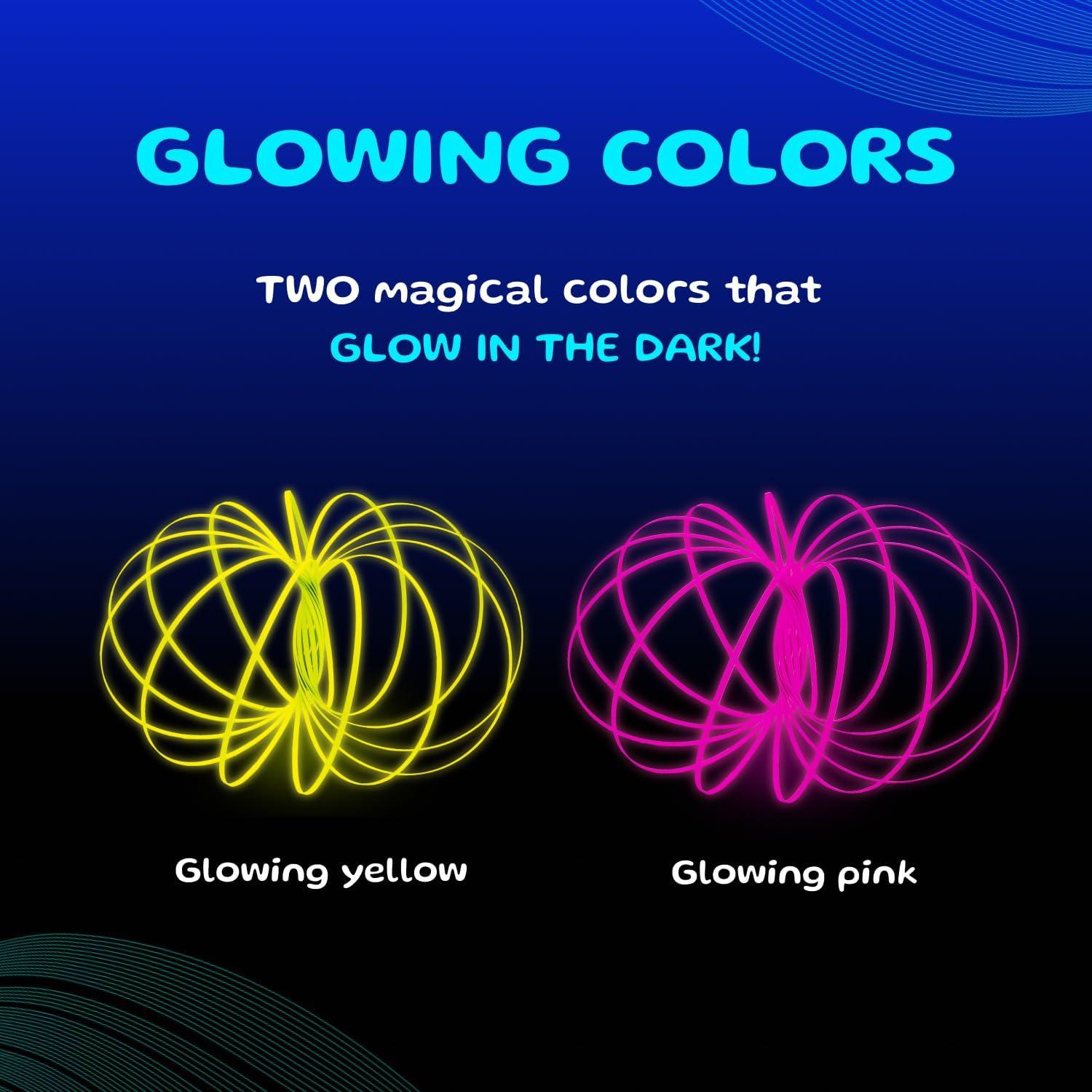 Fun In Motion Toys Glozi - Glow-in-the-Dark Pink Fidget Toy, Ages 8+, Fidget Toy