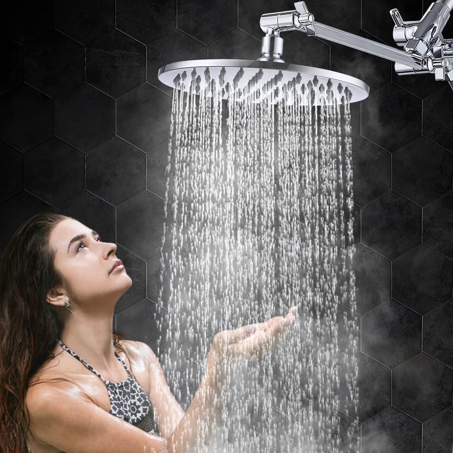 All Metal 10 Inch High Pressure Rainfall Shower Head With Handheld Shower