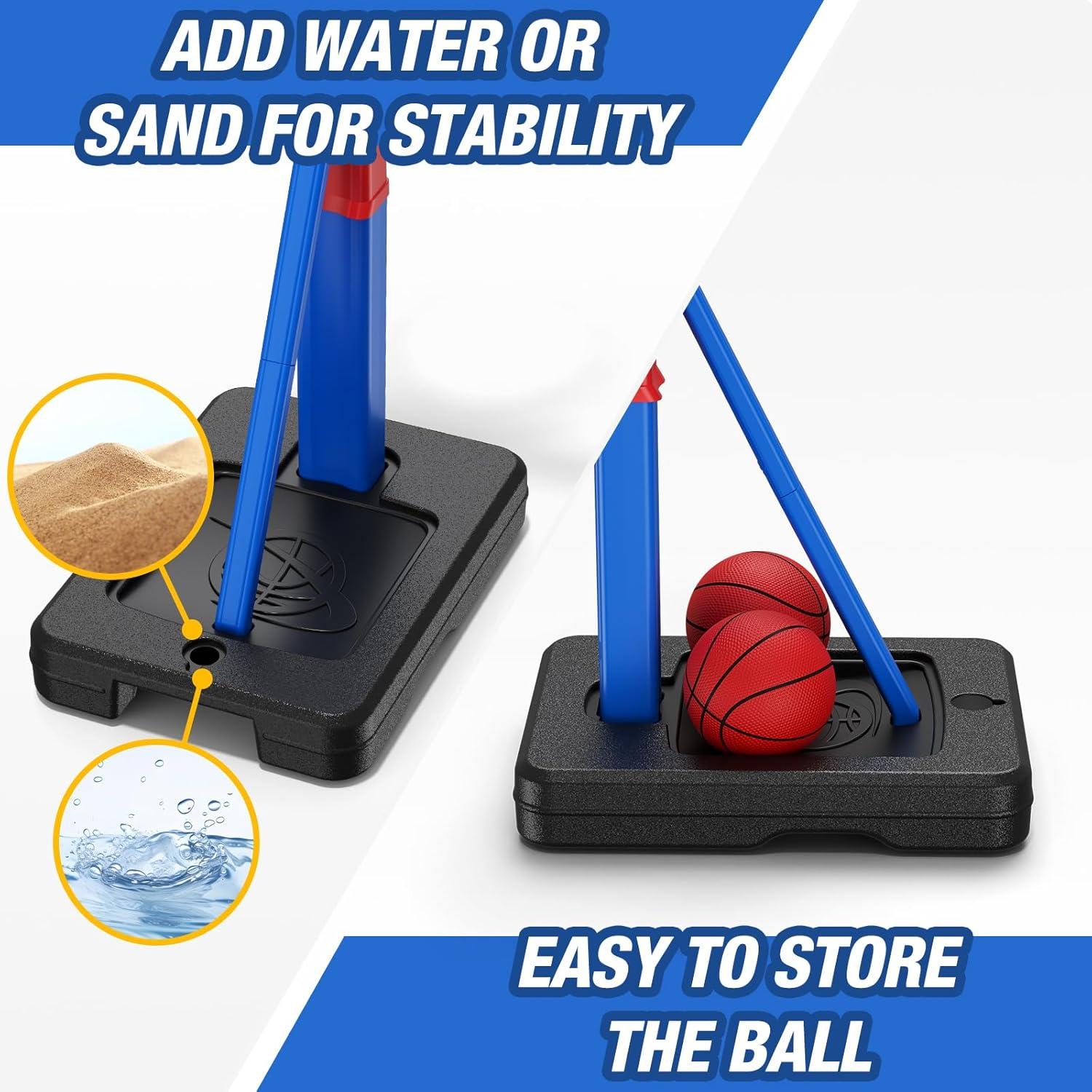 Toddler Basketball Hoop, 55" Height Adjustable Basketball Hoop for Kids 3-5, Kids Basketball Goal, Indoor Outdoor Sport Toys Christmas Birthday Gifts for Baby Boys Girls