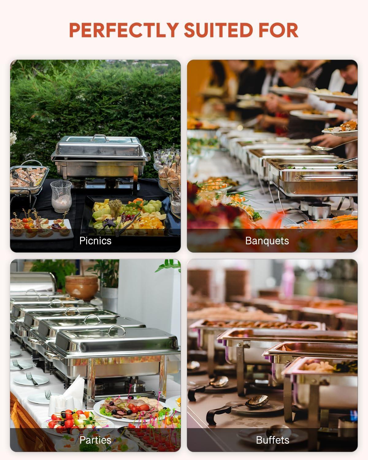 The Party Aisle™ Stainless Steel 5 Quarts Round Chafing Dish (Set of 2)