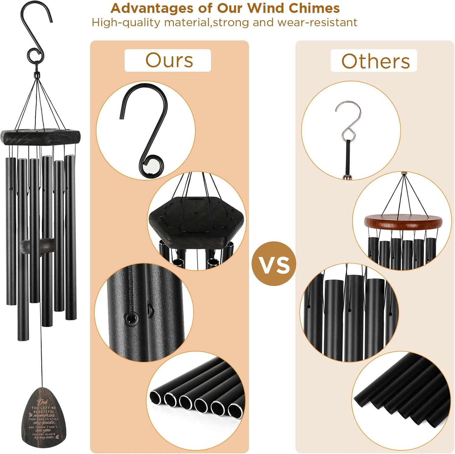 Sympathy Gifts for Loss of Loved One 32" Memorial Wind Chimes for Loss of Loved One Bereavement Condolence Gifts Sympathy Windchimes Memory Wind Chime with Memorial Card