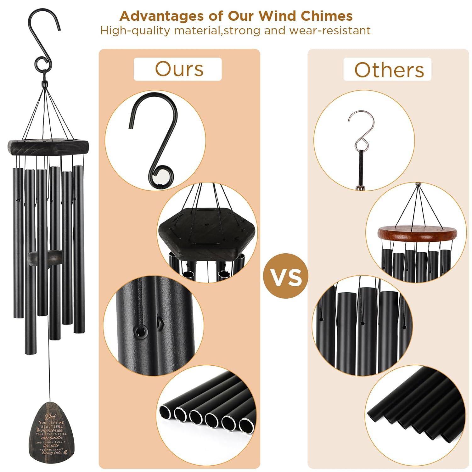 Sympathy Gifts for Loss of Loved One 32" Memorial Wind Chimes for Loss of Loved One Bereavement Condolence Gifts Sympathy Windchimes Memory Wind Chime with Memorial Card