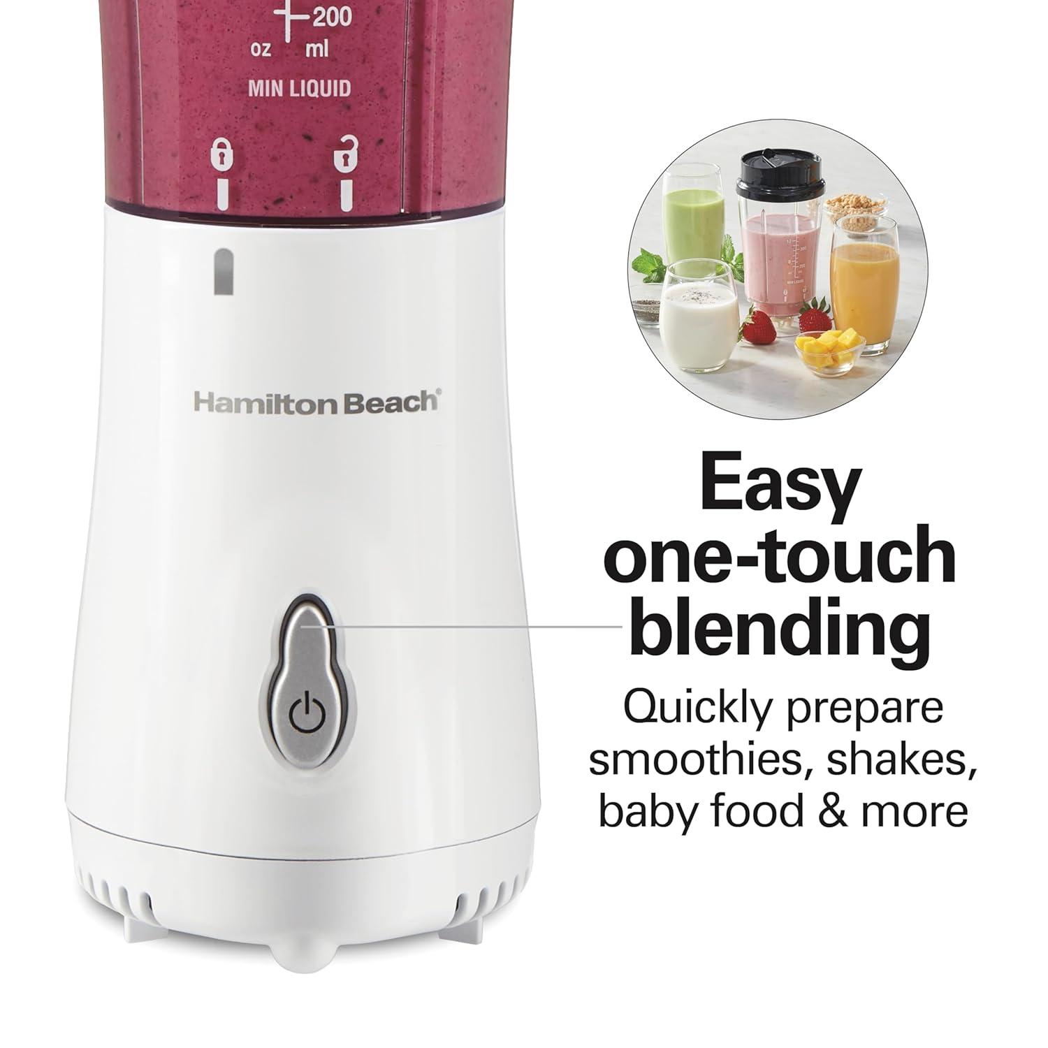 Hamilton Beach Personal Blender with Travel Lid, 14 oz. jar, white, 51101G
