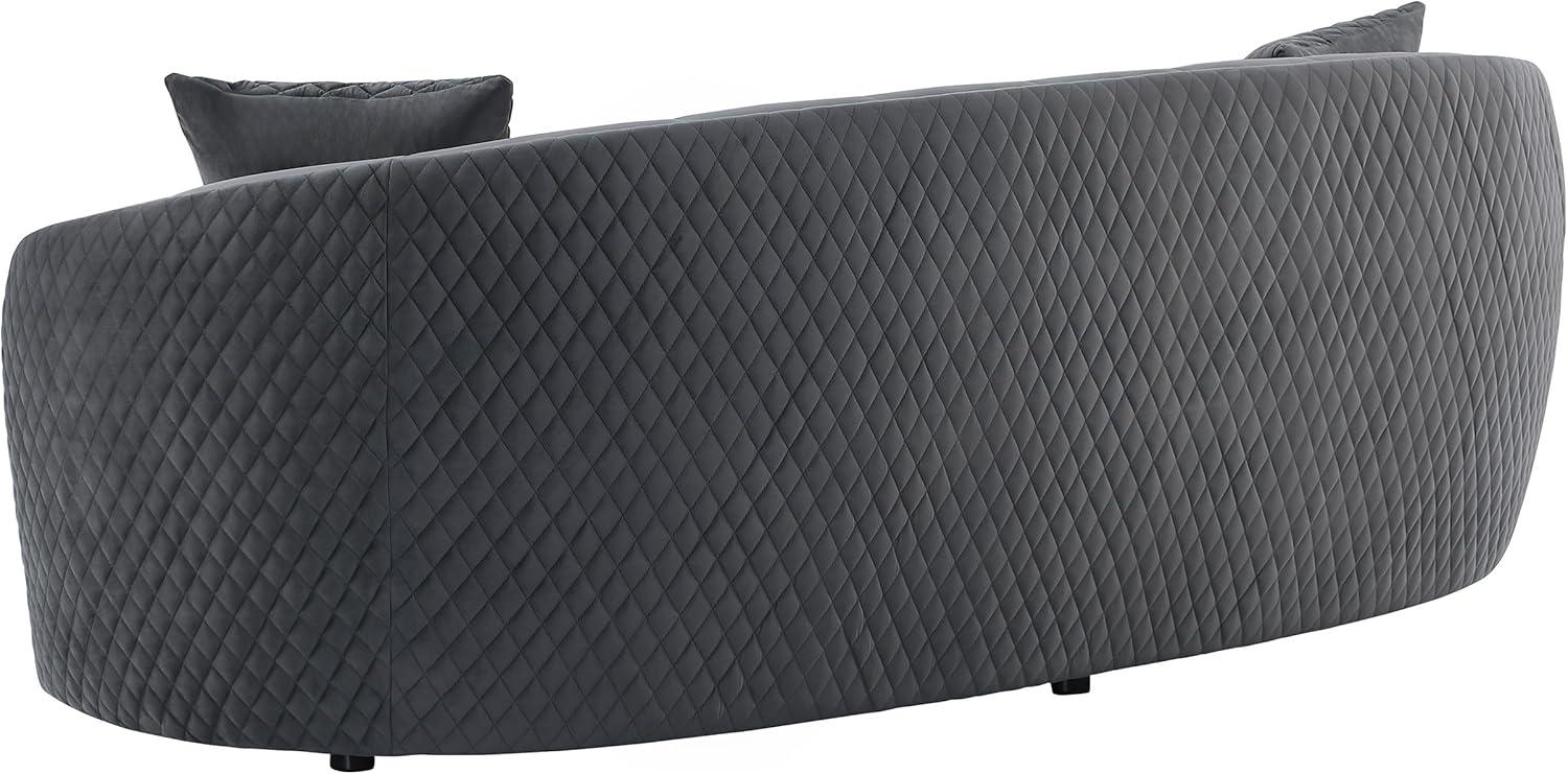 Coaster Brookside 2-Piece Velvet Fabric Upholstered Sofa Set in Dark Gray