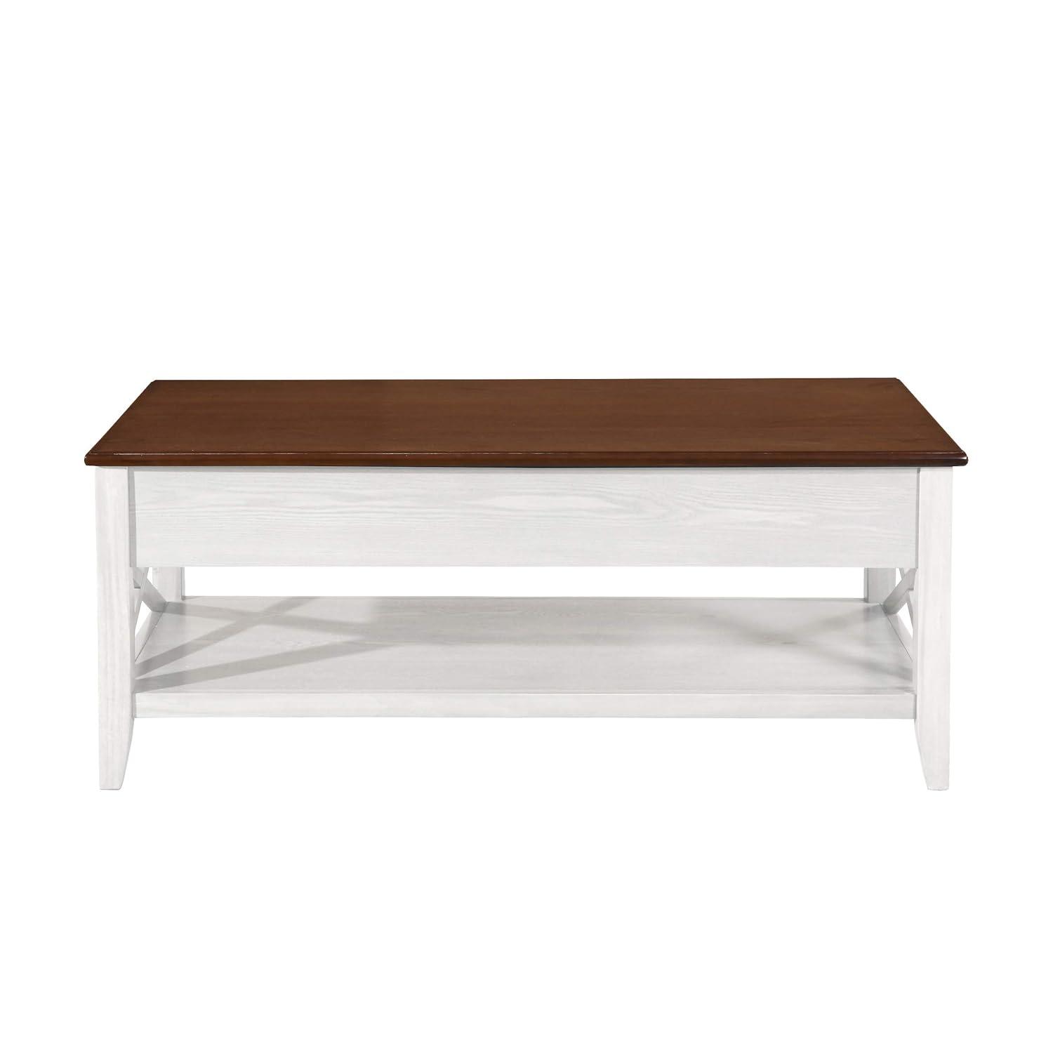Decatur Farmhouse Lift Top Coffee Table with Storage, White - Christopher Knight Home