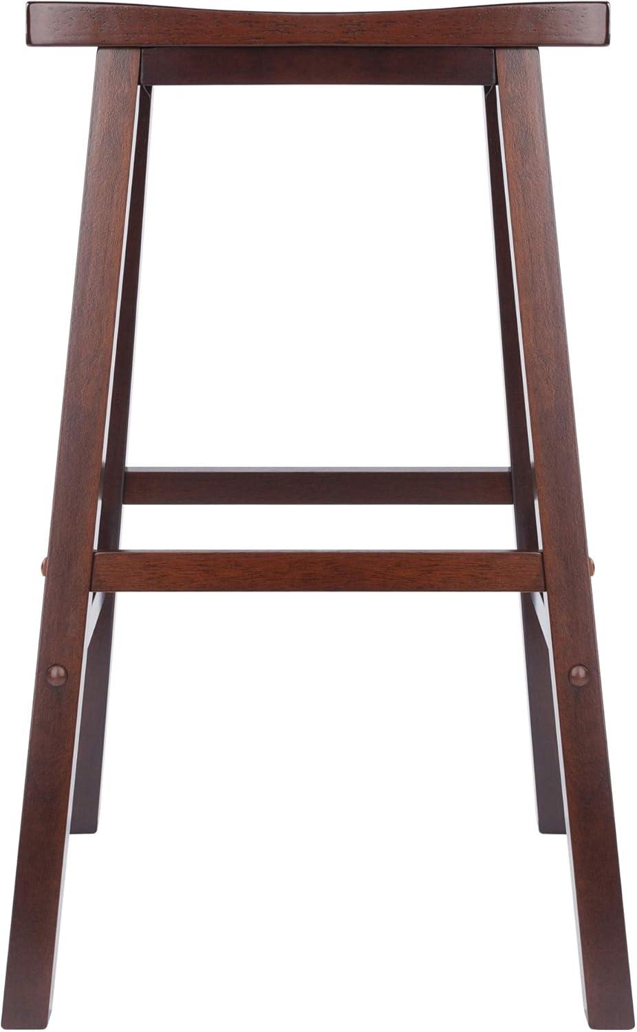 Walnut 29" Backless Saddle Wood Bar Stool