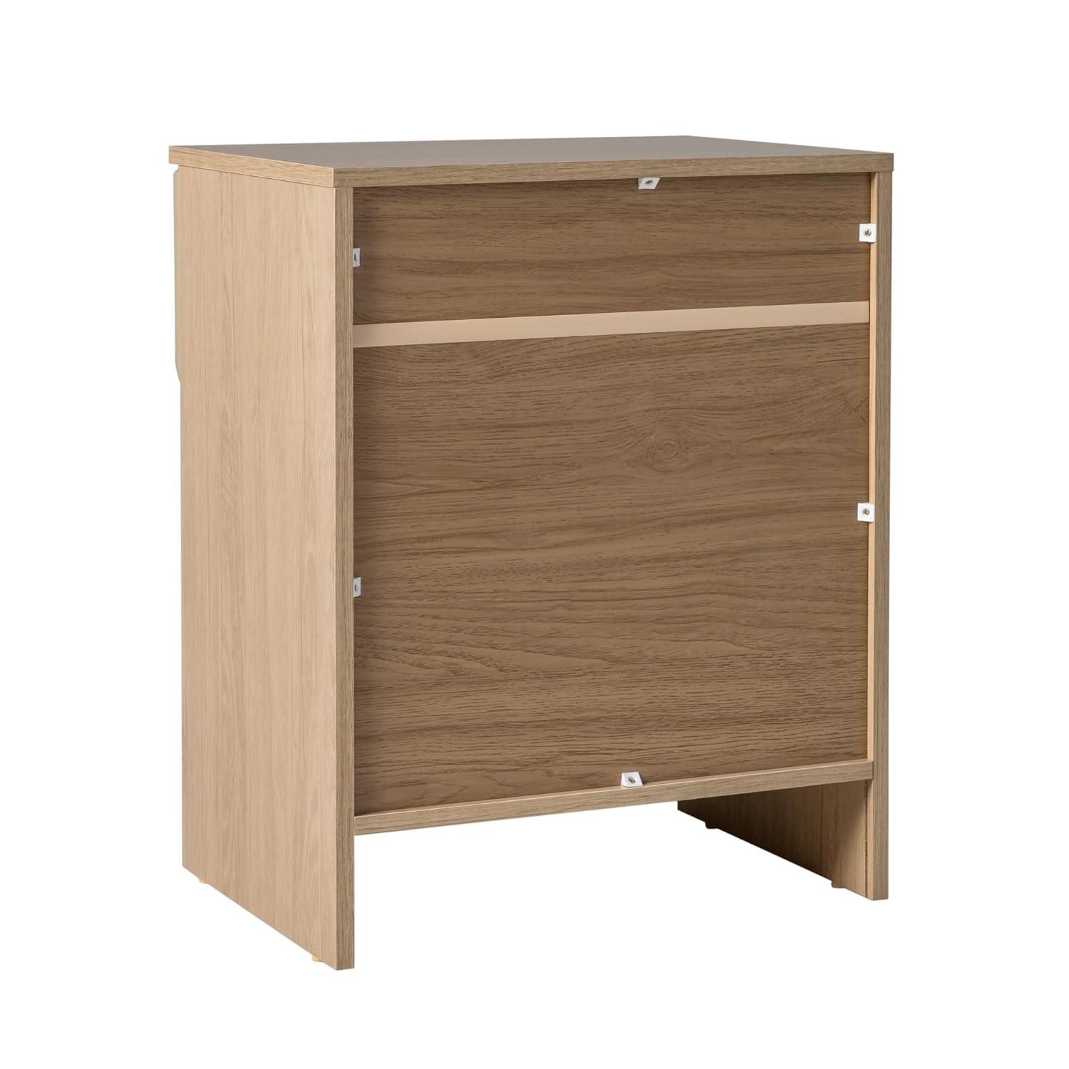 Walker Edison Modern Scandi 1-Drawer Nightstand, Riviera