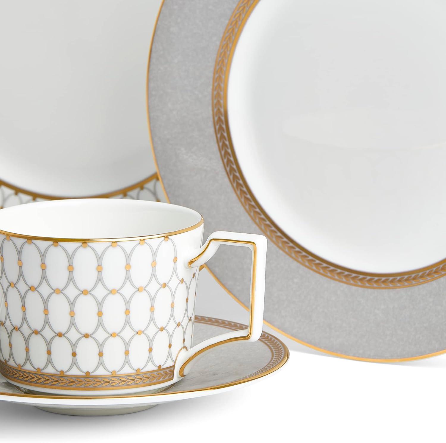 Renaissance Gray and Gold 5-Piece Porcelain Place Setting