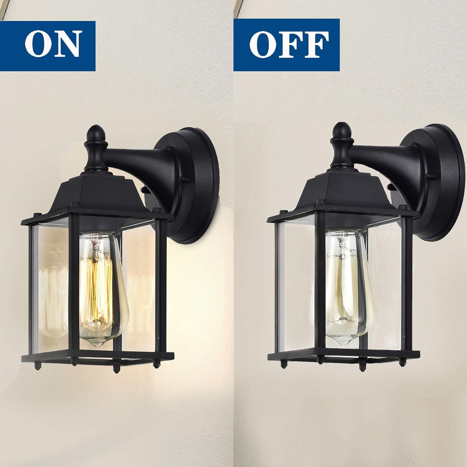 Outdoor Lights Fixtures Wall Sconce 2 Pack Black Porch Lights Outdoor Wall Lantern Decor Aluminum Anti-Rust Exterior Waterproof Outdoor Lights for House Patio Garage Front Door Entryway
