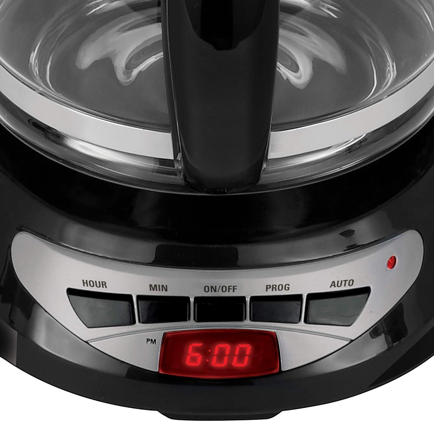 BLACK+DECKER DCM100B BLACK+DECKER 12-Cup Programmable Coffee Maker, DCM100B, Duralife Carafe, Easy-View Water Window, Removable Filter Basket