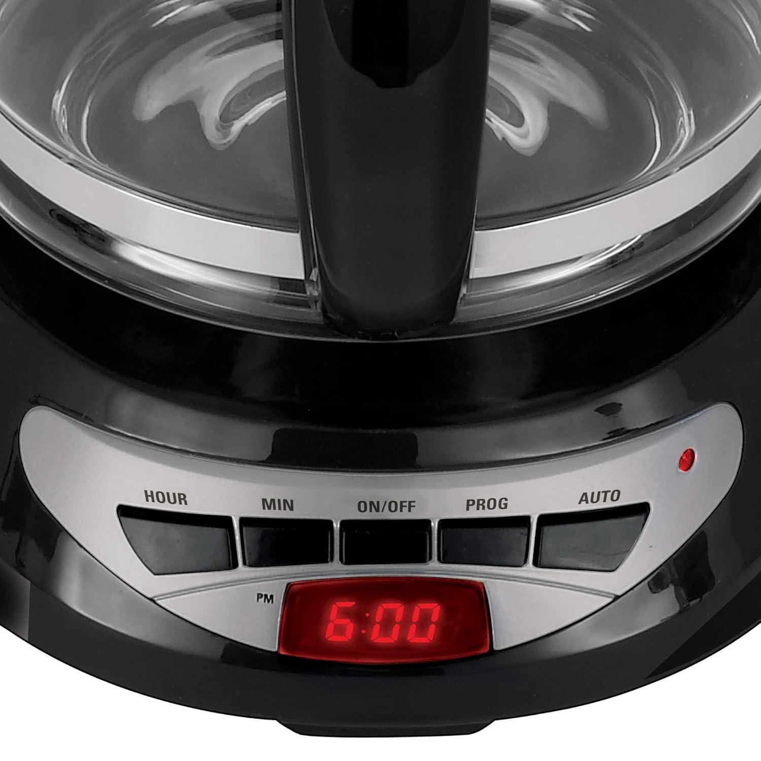 BLACK+DECKER DCM100B BLACK+DECKER 12-Cup Programmable Coffee Maker, DCM100B, Duralife Carafe, Easy-View Water Window, Removable Filter Basket