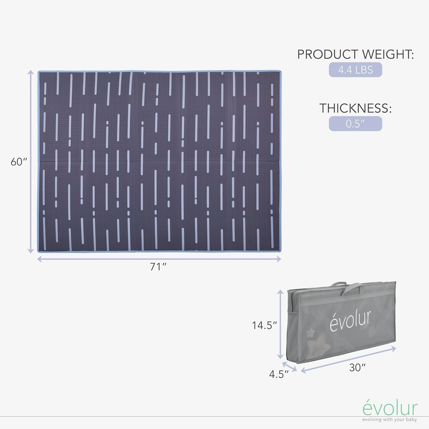 Evolur Cozycush Reversible Non-toxic Baby Kids Playmat|| Foldable Large Thick Foam Crawling Playmats For Toddlers|waterproof Portable Playmat For Babies | Yoga/picnic/game Mat|indoor/outdoor