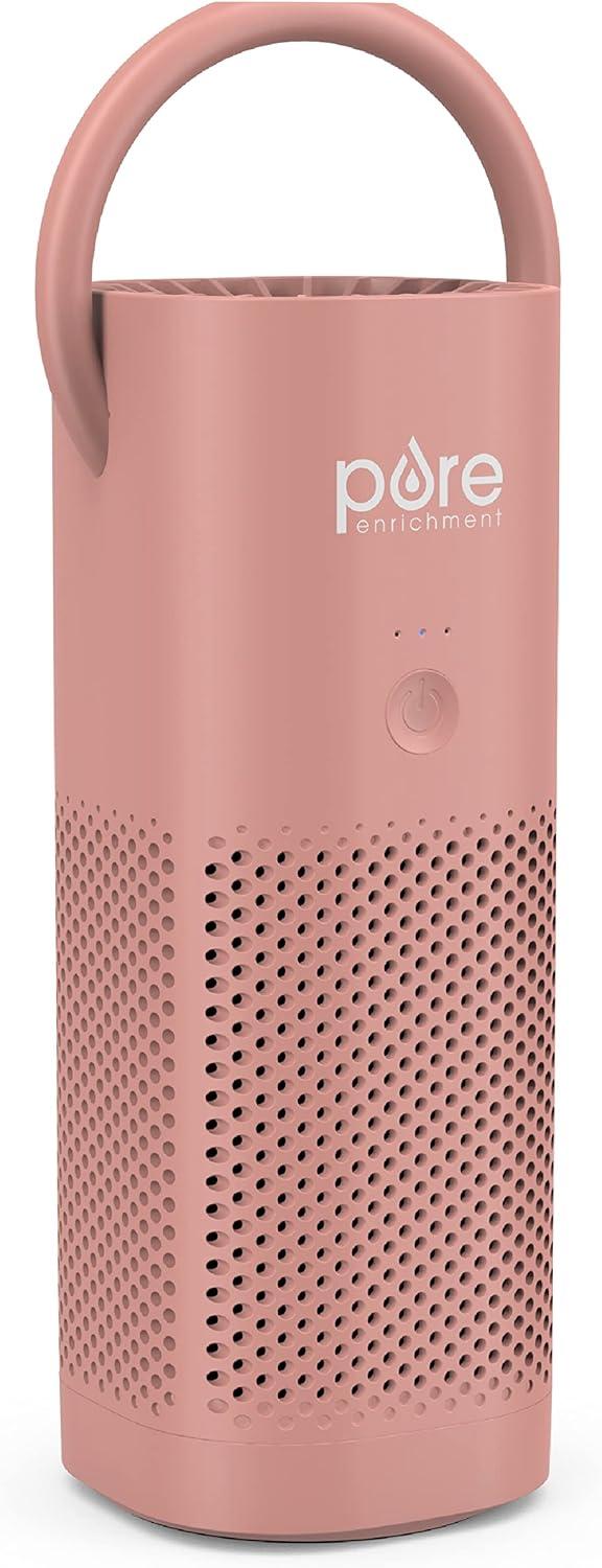 Pure Enrichment Pure Zone Mini Personal Air Purifier Blush: HEPA Filter, USB Powered, 3 Settings, 5-Year Warranty