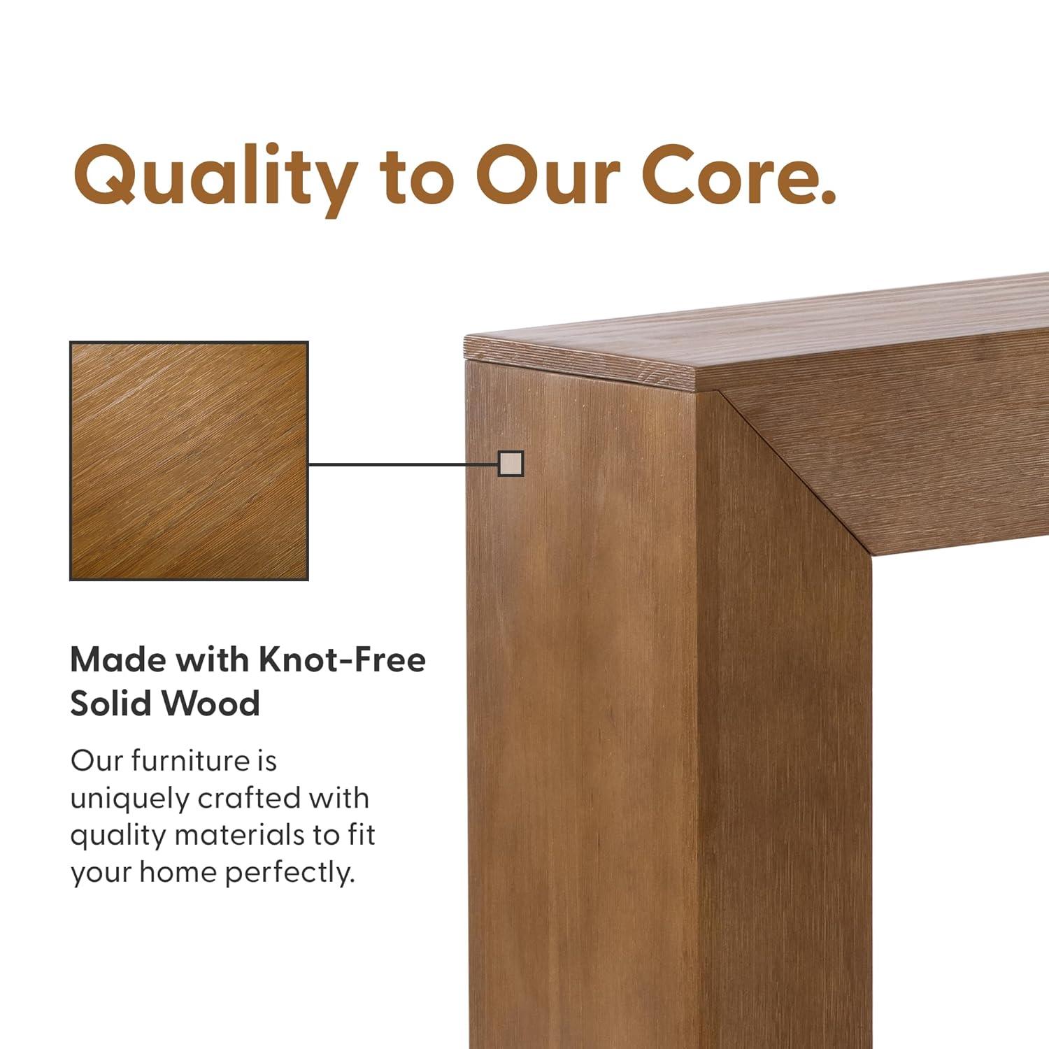 Plank+Beam Grand Console table, 56" Solid Wood Modern Sofa Table, Entryway Table for Hallway, Behind the Couch, Living Room, Foyer, Walnut Wirebrush