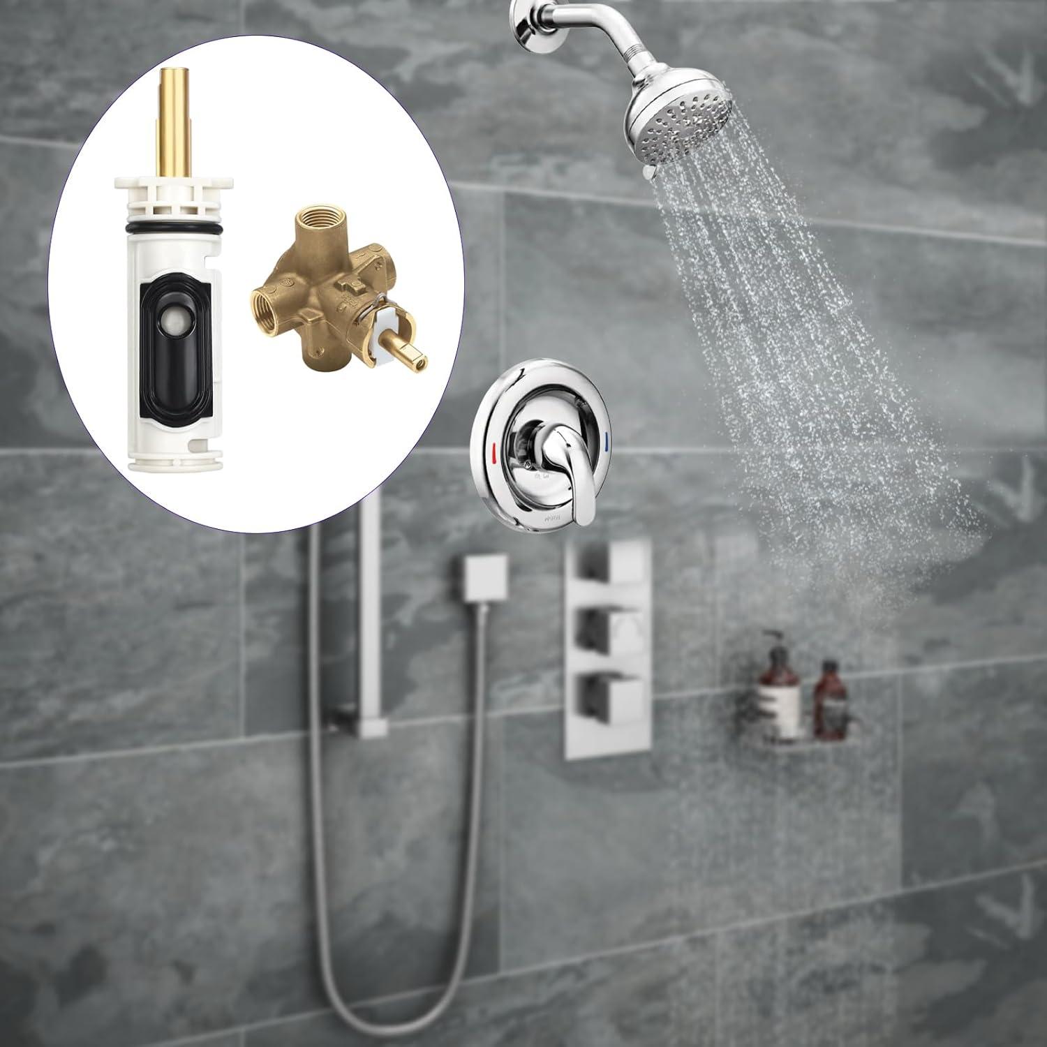 1222 Replacement Cartridge with Moen 104421 Cartridge Puller Removal Tool Retainer Clip Compatible with Moen One-Hanlde Posi Temp 1222B Shower Bathtub Faucet (1222 cartridge +104421 cartridge puller)