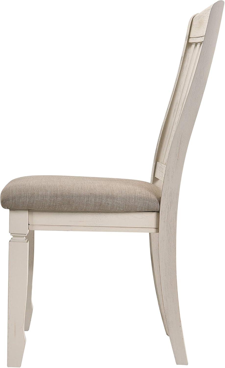 18" Fedele Accent Chair Tan Fabric/Cream Finish - Acme Furniture: Linen Upholstery, Wood Frame, No Assembly Required