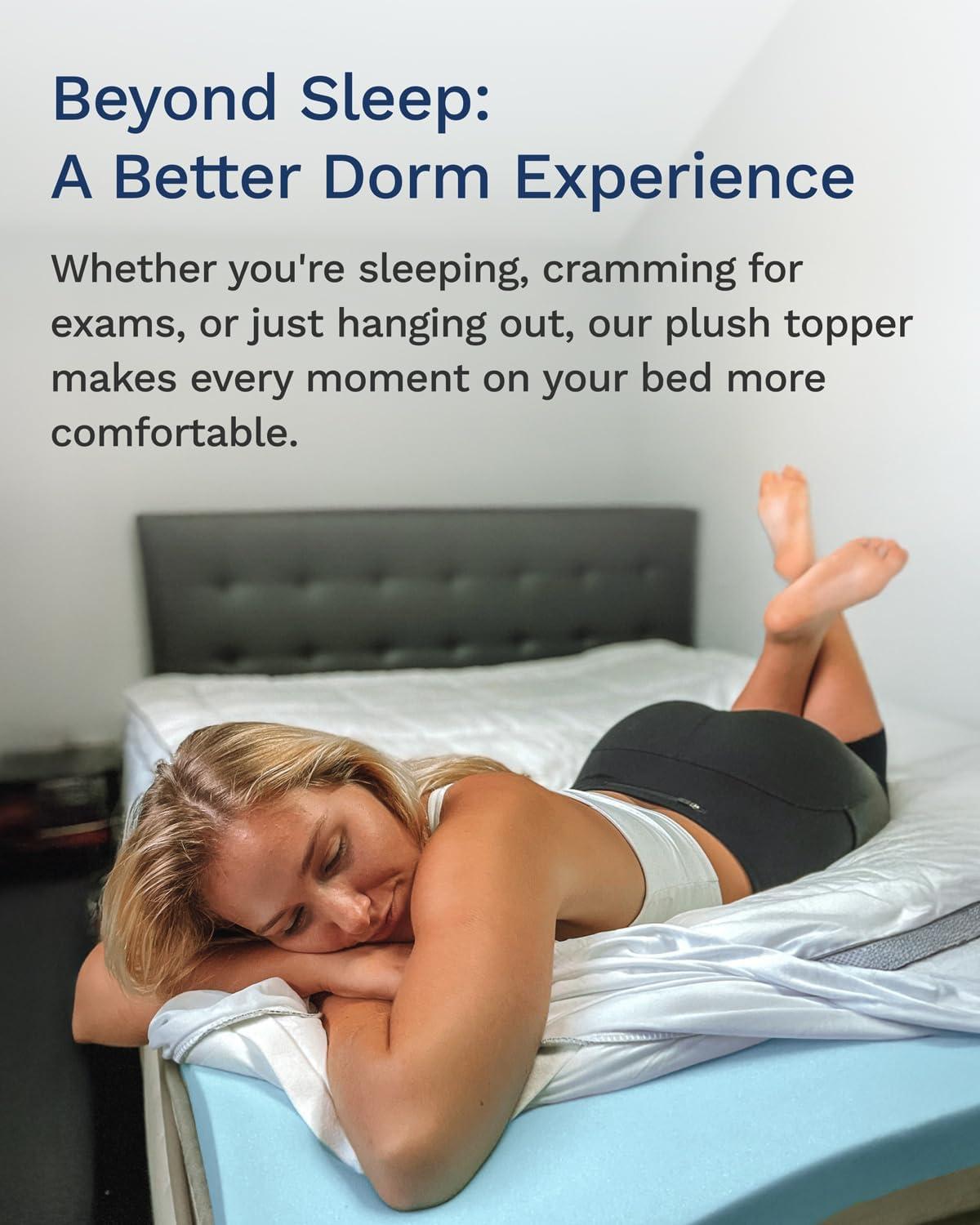 Mattress Topper - 4 Inch - CertiPUR-US Certified Gel Memory Foam - Hybrid Lux Dual Layer by Viscosoft  Twin XL