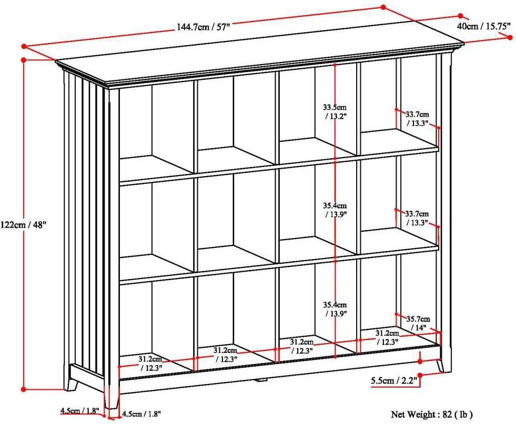 Distressed Gray Solid Wood 12-Cube Storage Unit