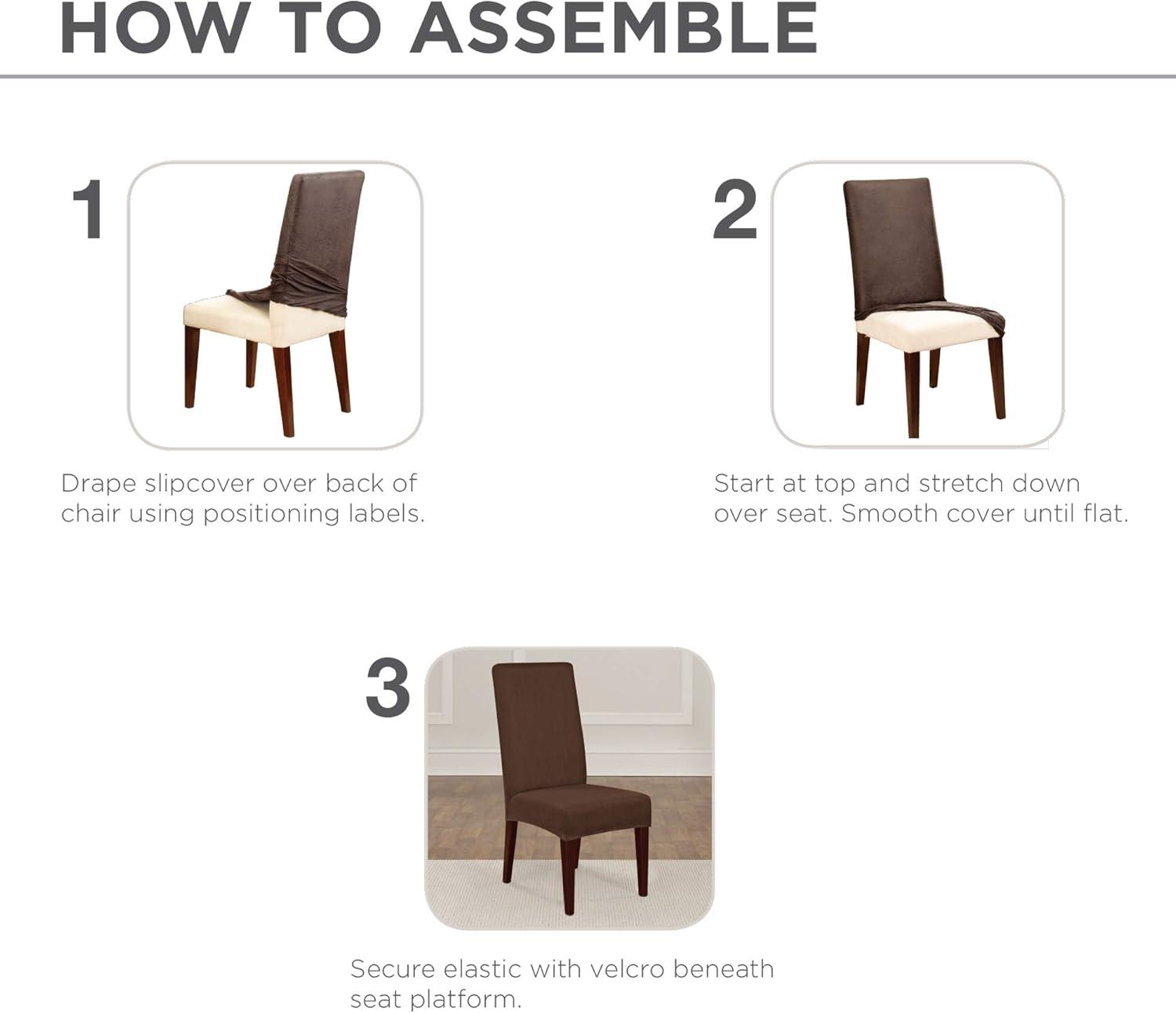 Sure Fit Stretch Pique Box Cushion Dining Chair Slipcover
